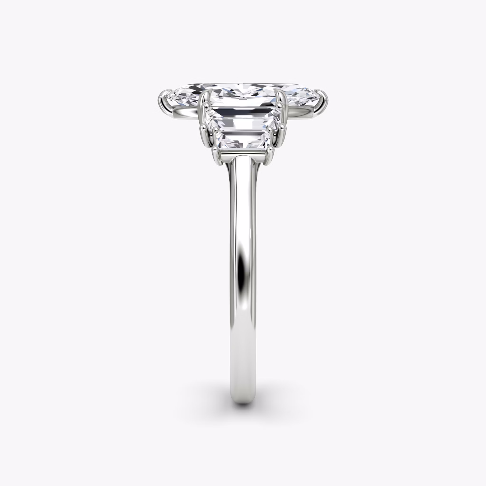 The Five Stone Heirloom | Marquise | 18k | White Gold | bandAccent: Plain | diamondOrientation: vertical | caratWeight: other