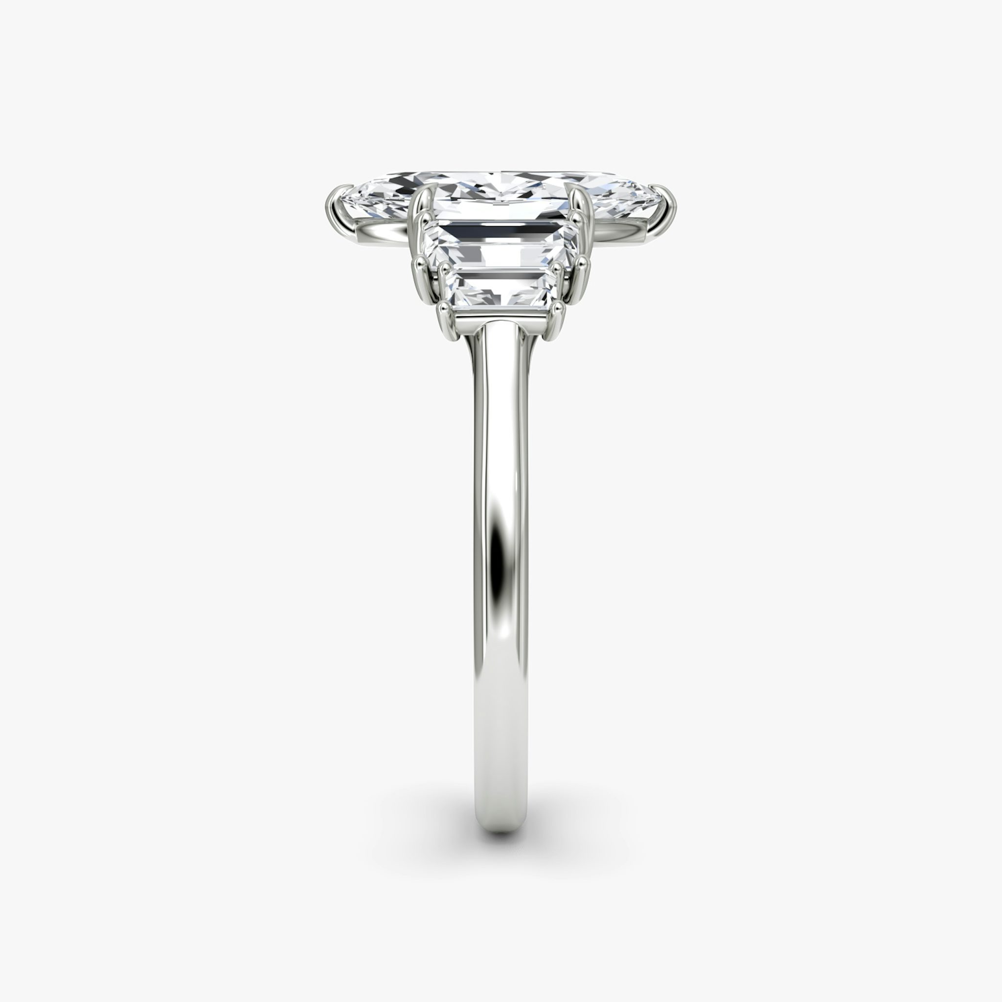 The Five Stone Heirloom | Marquise | 18k | White Gold | bandAccent: Plain | diamondOrientation: vertical | caratWeight: other