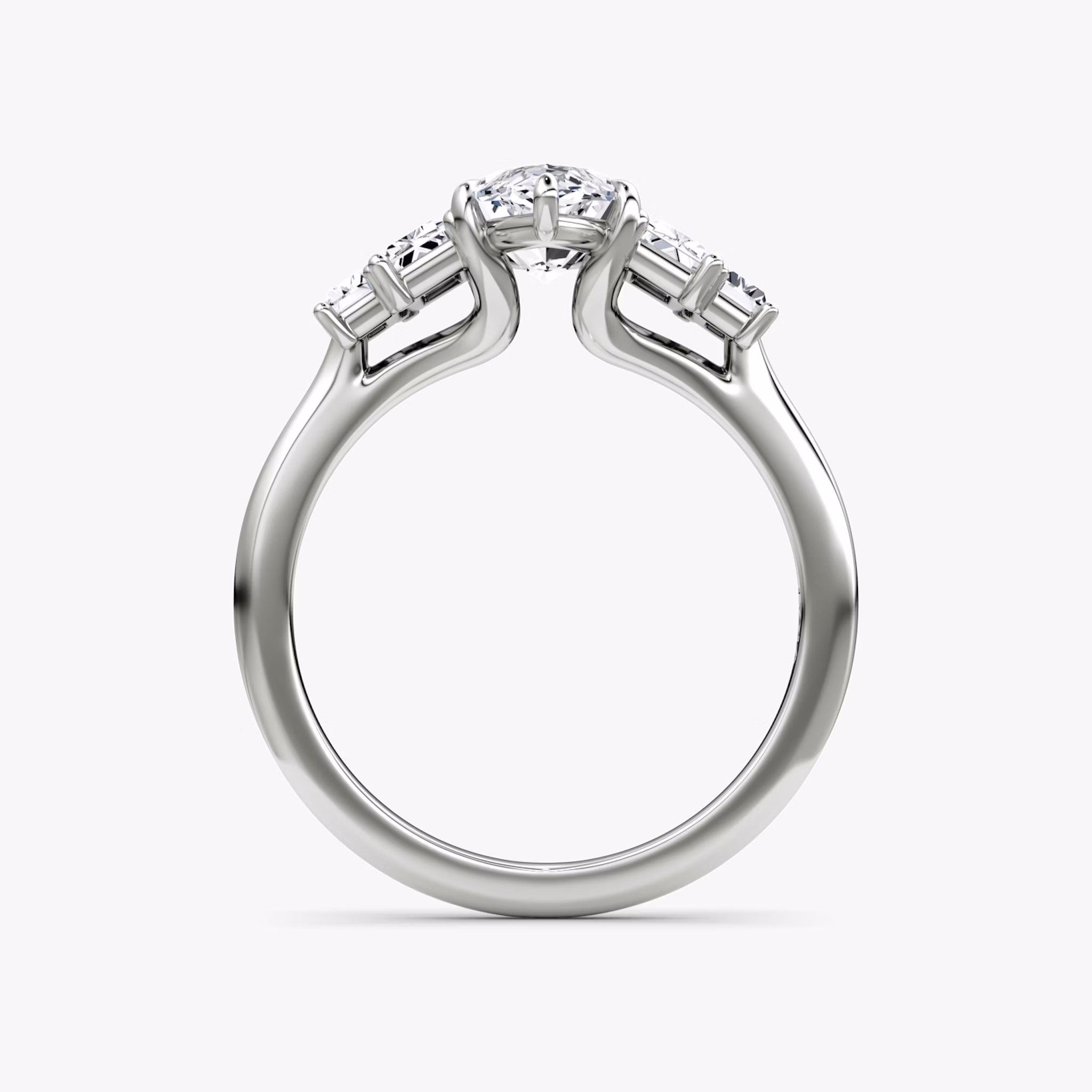 The Five Stone Heirloom | Marquise | 18k | White Gold | bandAccent: Plain | diamondOrientation: vertical | caratWeight: other