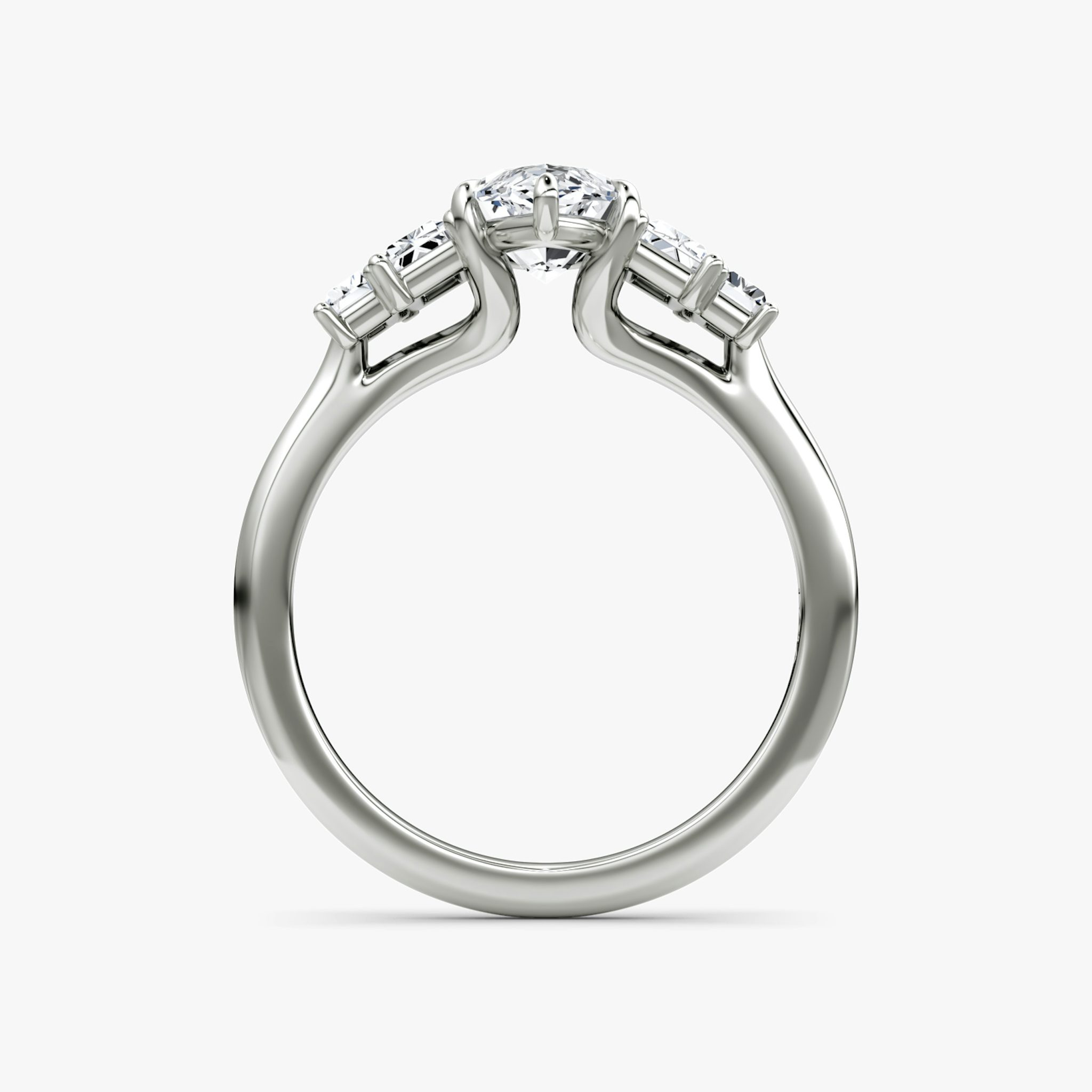 The Five Stone Heirloom | Marquise | 18k | White Gold | bandAccent: Plain | diamondOrientation: vertical | caratWeight: other