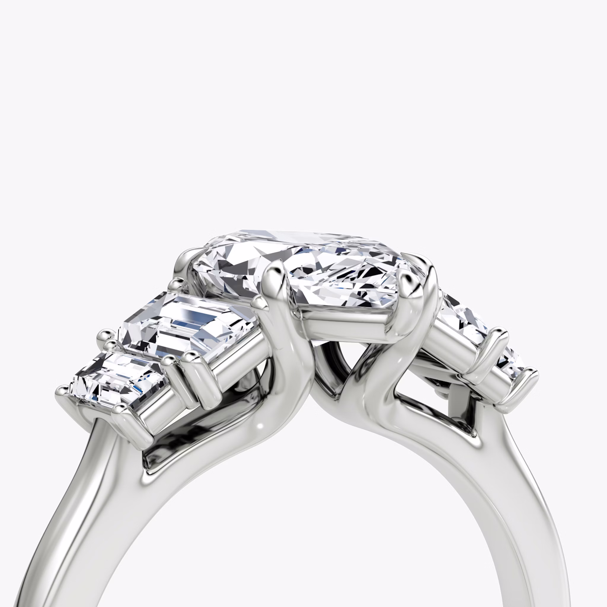 The Five Stone Heirloom | Marquise | 18k | White Gold | bandAccent: Plain | diamondOrientation: vertical | caratWeight: other