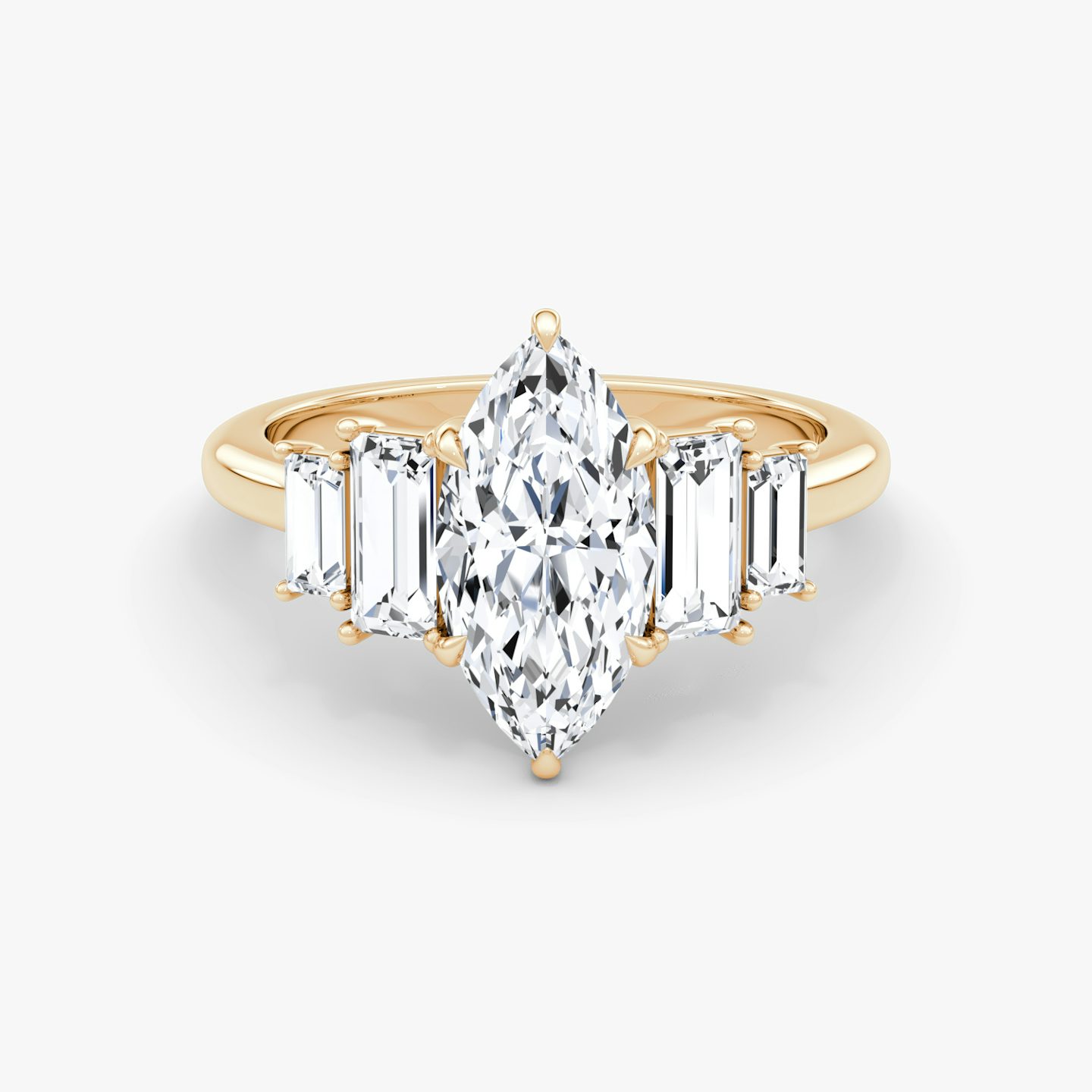 The Five Stone Heirloom | Marquise | 14k | Rose Gold | bandAccent: Plain | diamondOrientation: vertical | caratWeight: other