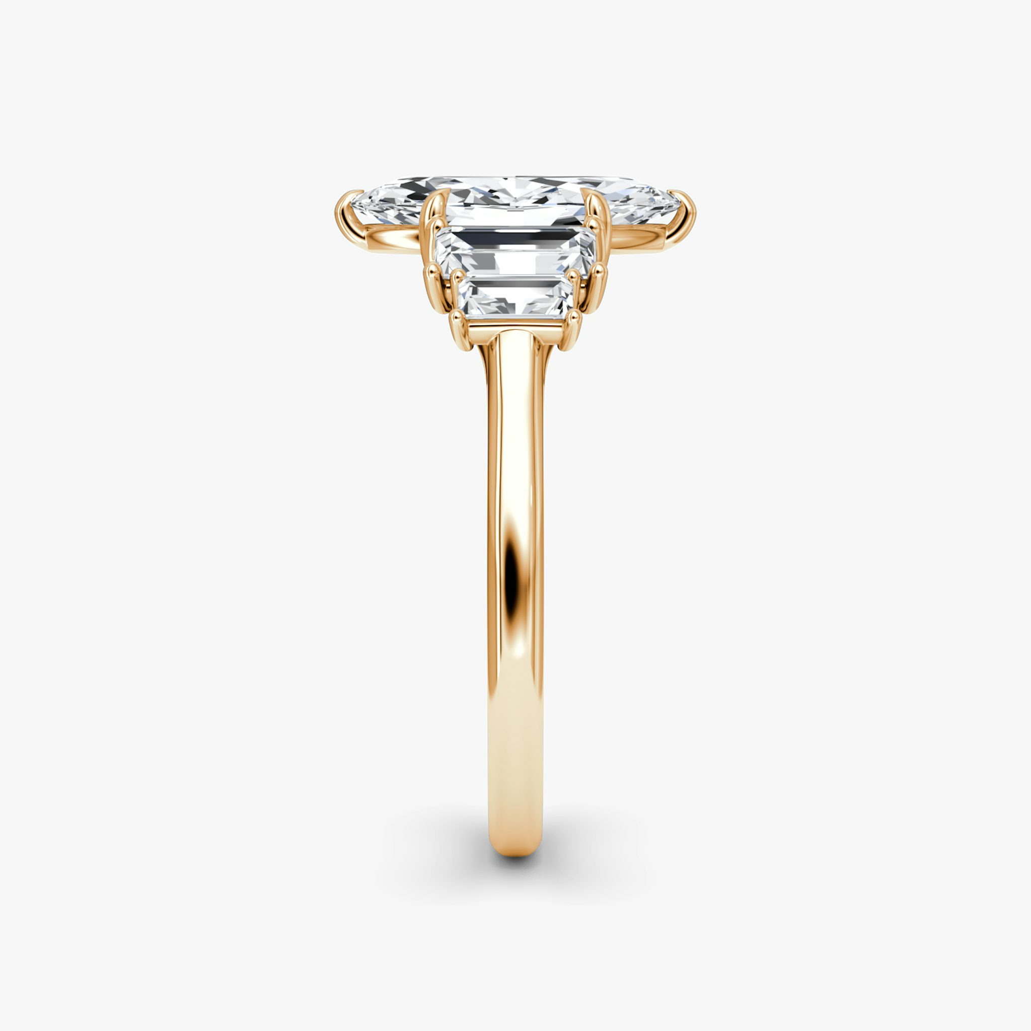 The Five Stone Heirloom | Marquise | 14k | Rose Gold | bandAccent: Plain | diamondOrientation: vertical | caratWeight: other
