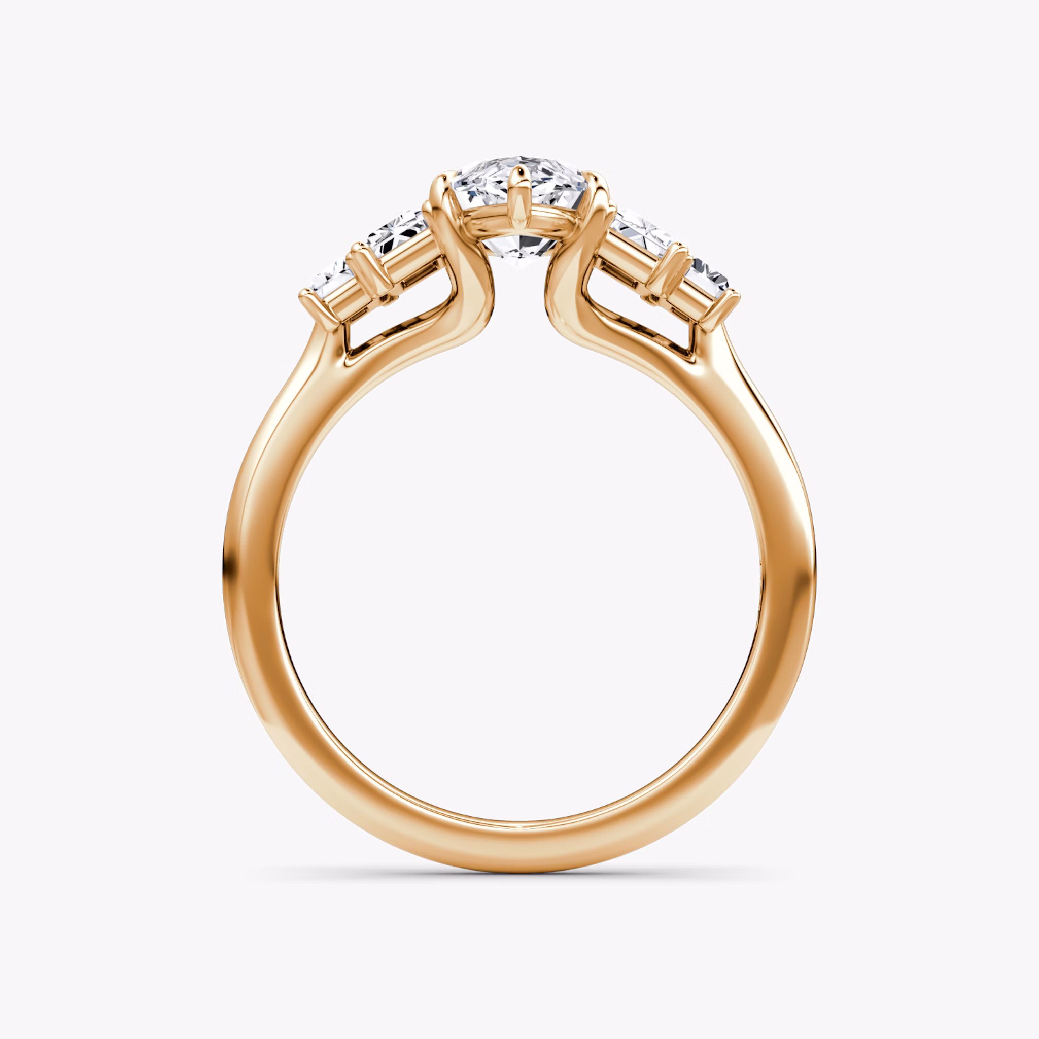 The Five Stone Heirloom | Marquise | 14k | Rose Gold | bandAccent: Plain | diamondOrientation: vertical | caratWeight: other