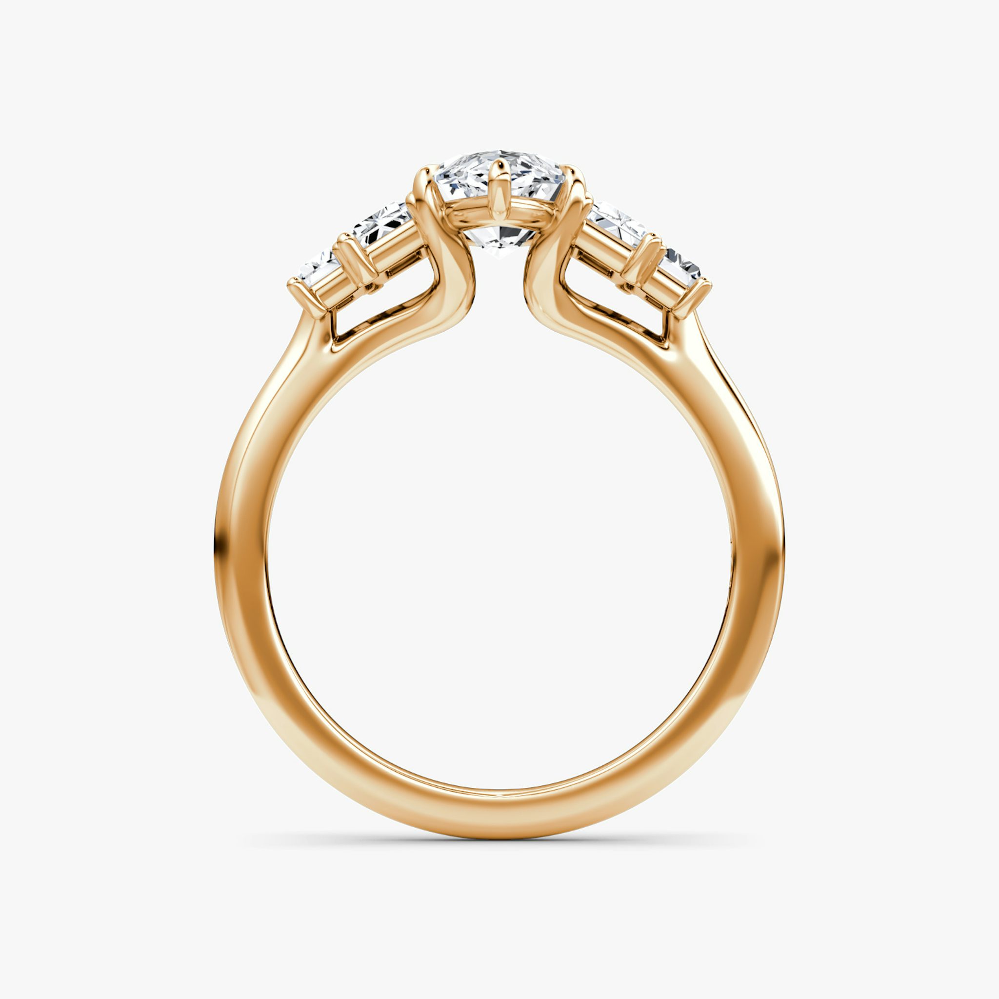 The Five Stone Heirloom | Marquise | 14k | Rose Gold | bandAccent: Plain | diamondOrientation: vertical | caratWeight: other