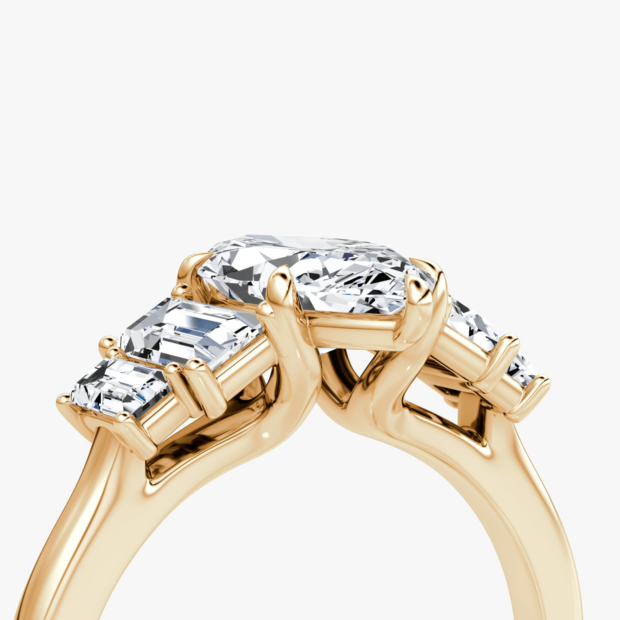 The Five Stone Heirloom | Marquise | 14k | Rose Gold | bandAccent: Plain | diamondOrientation: vertical | caratWeight: other