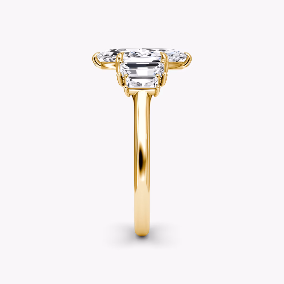 The Five Stone Heirloom | Marquise | 18k | Yellow Gold | bandAccent: Plain | diamondOrientation: vertical | caratWeight: other