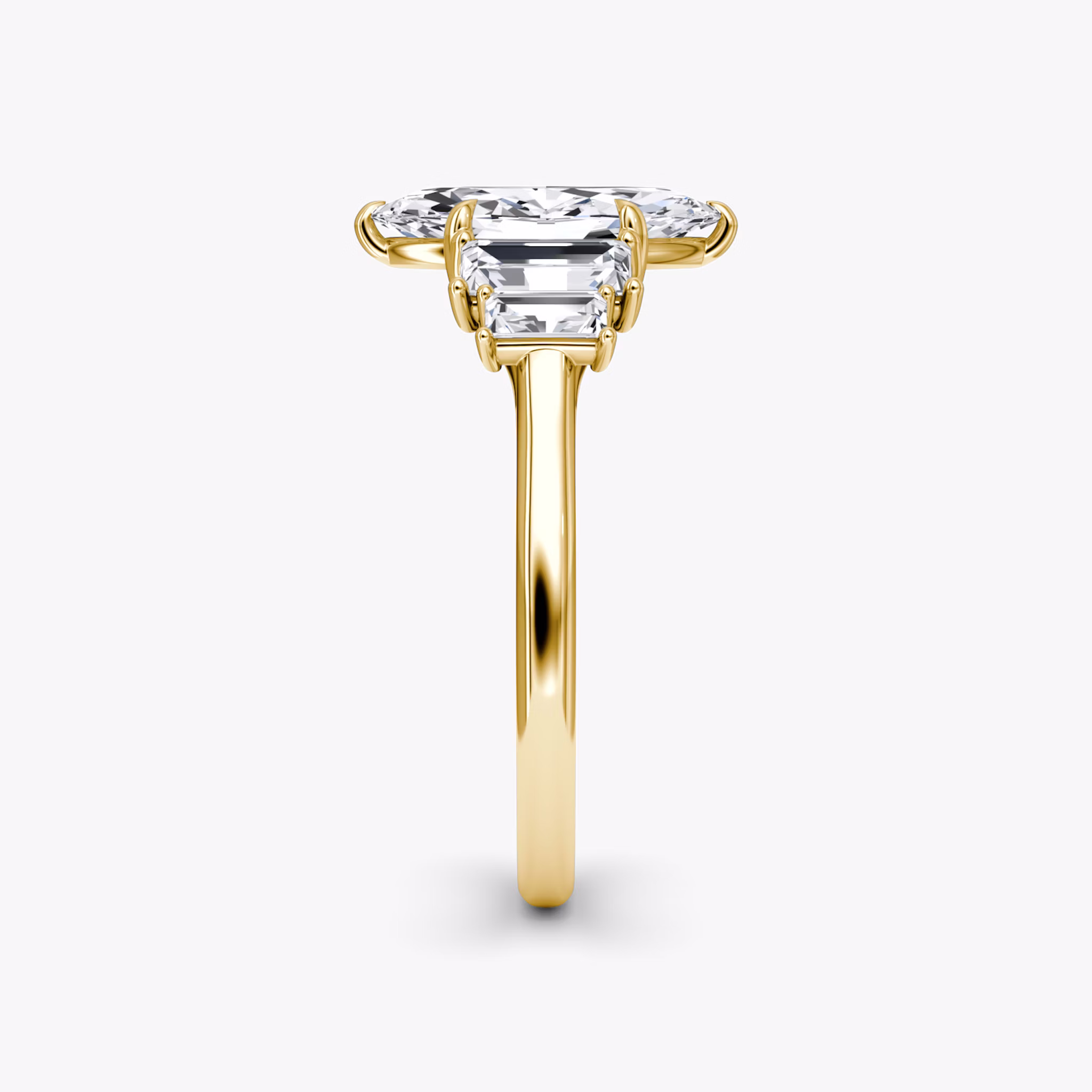 The Five Stone Heirloom | Marquise | 18k | Yellow Gold | bandAccent: Plain | diamondOrientation: vertical | caratWeight: other
