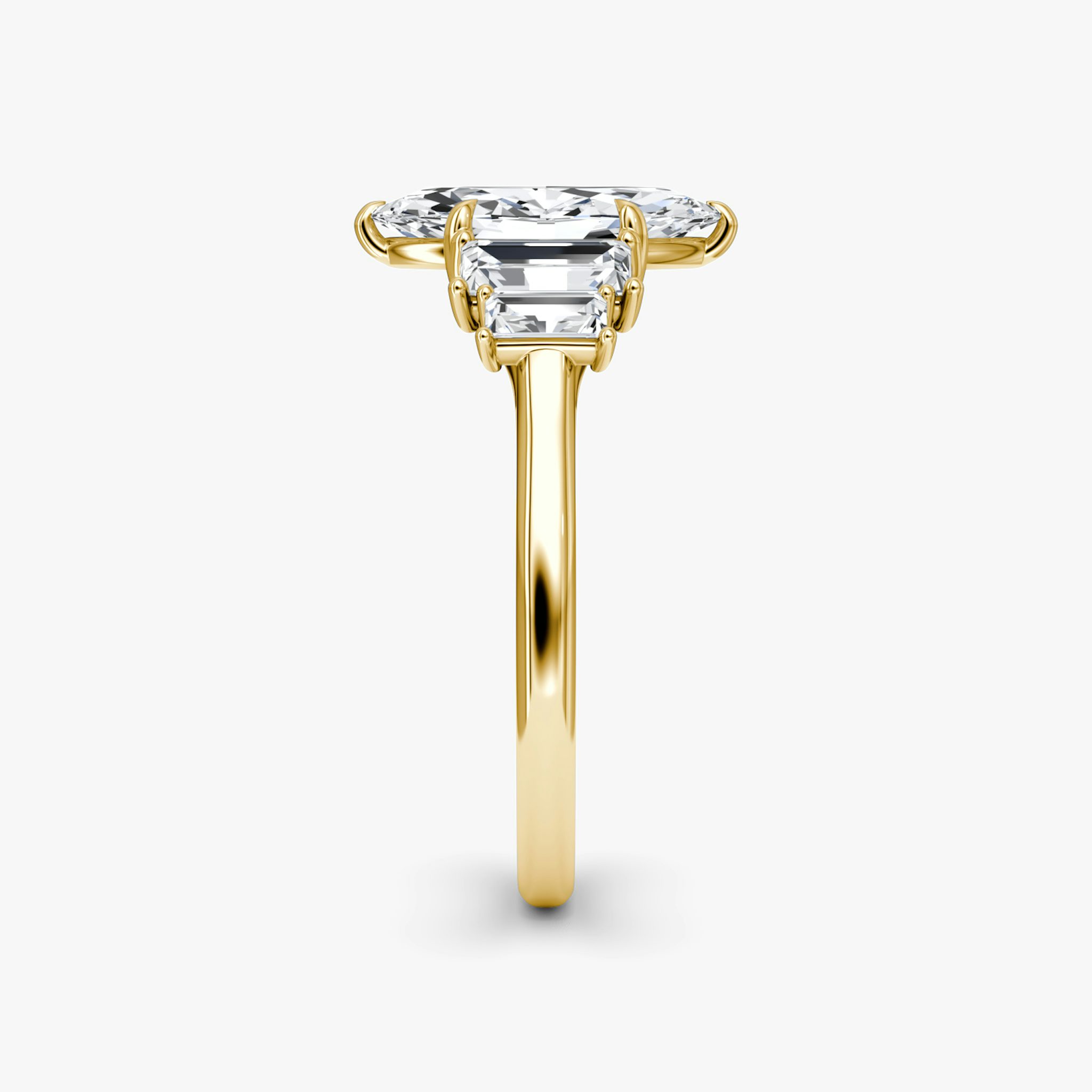 The Five Stone Heirloom | Marquise | 18k | Yellow Gold | bandAccent: Plain | diamondOrientation: vertical | caratWeight: other
