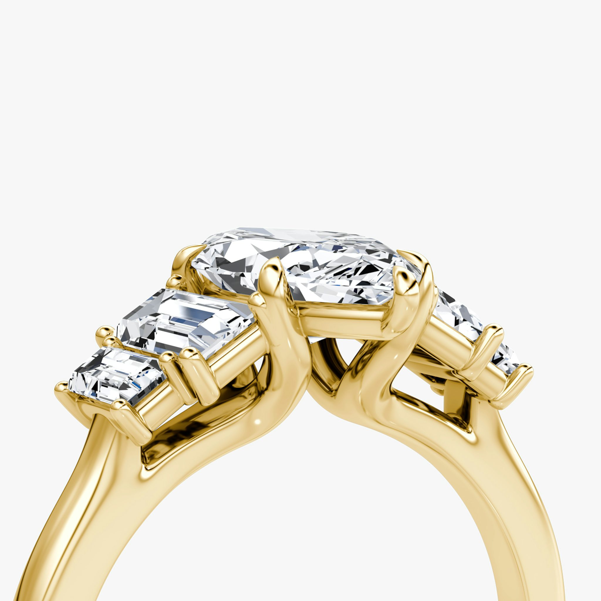 The Five Stone Heirloom | Marquise | 18k | Yellow Gold | bandAccent: Plain | diamondOrientation: vertical | caratWeight: other