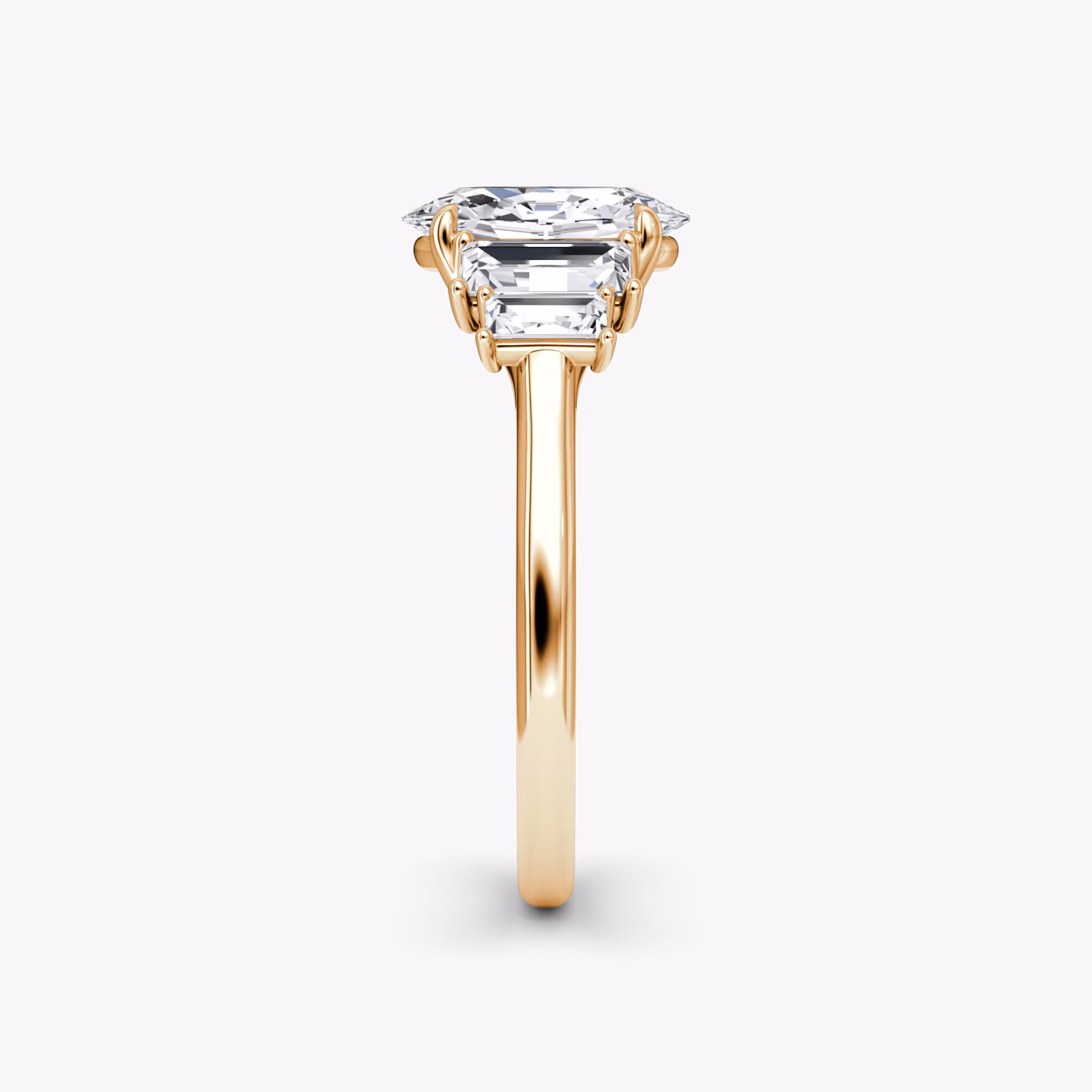 The Five Stone Heirloom | Oval | 14k | Rose Gold | bandAccent: Plain | diamondOrientation: vertical | caratWeight: other