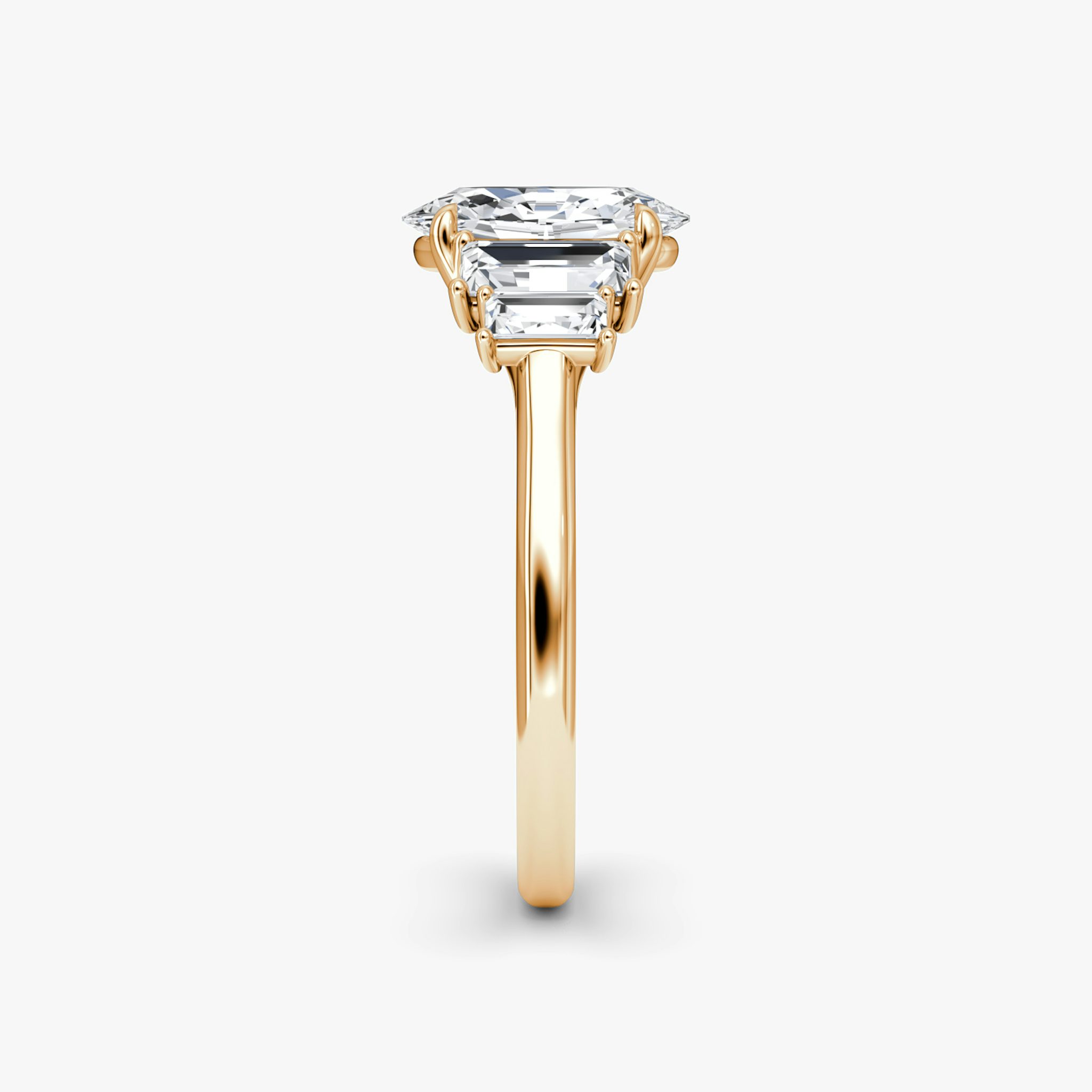 The Five Stone Heirloom | Oval | 14k | Rose Gold | bandAccent: Plain | diamondOrientation: vertical | caratWeight: other
