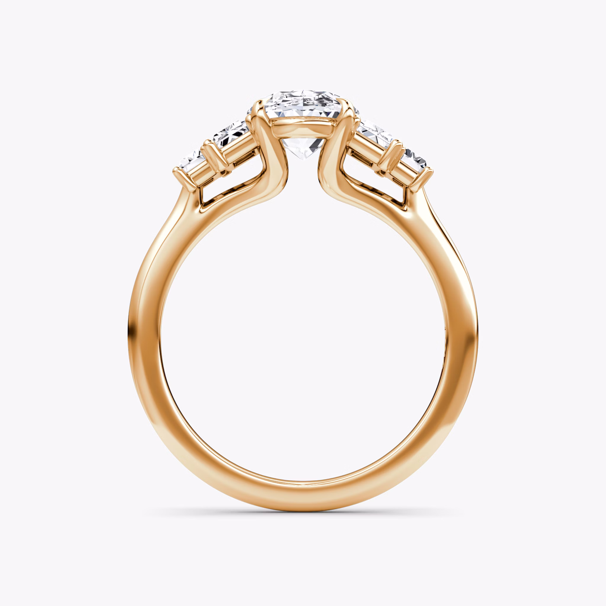 The Five Stone Heirloom | Oval | 14k | Rose Gold | bandAccent: Plain | diamondOrientation: vertical | caratWeight: other