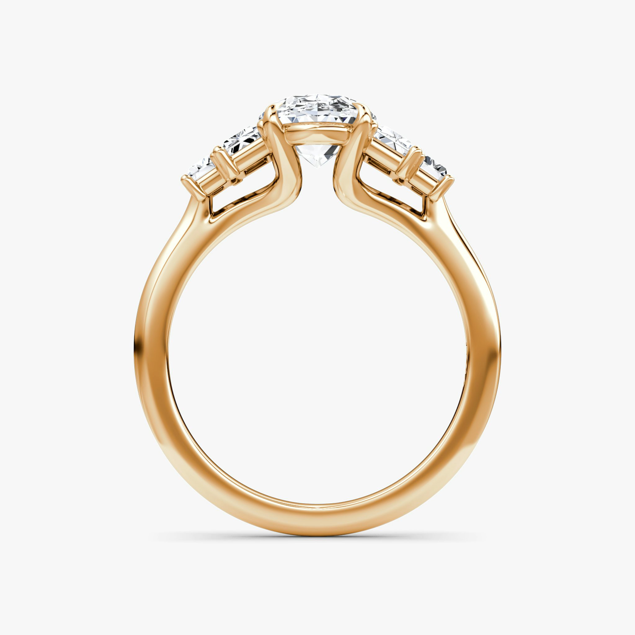 The Five Stone Heirloom | Oval | 14k | Rose Gold | bandAccent: Plain | diamondOrientation: vertical | caratWeight: other