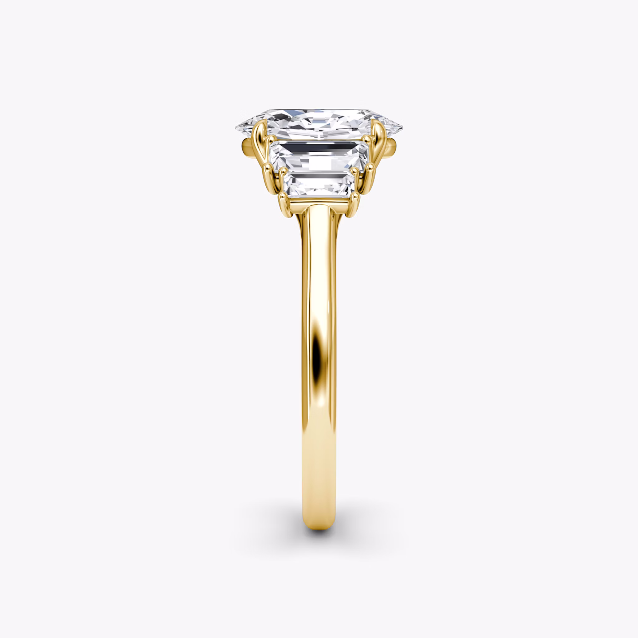 The Five Stone Heirloom | Oval | 18k | Yellow Gold | bandAccent: Plain | diamondOrientation: vertical | caratWeight: other