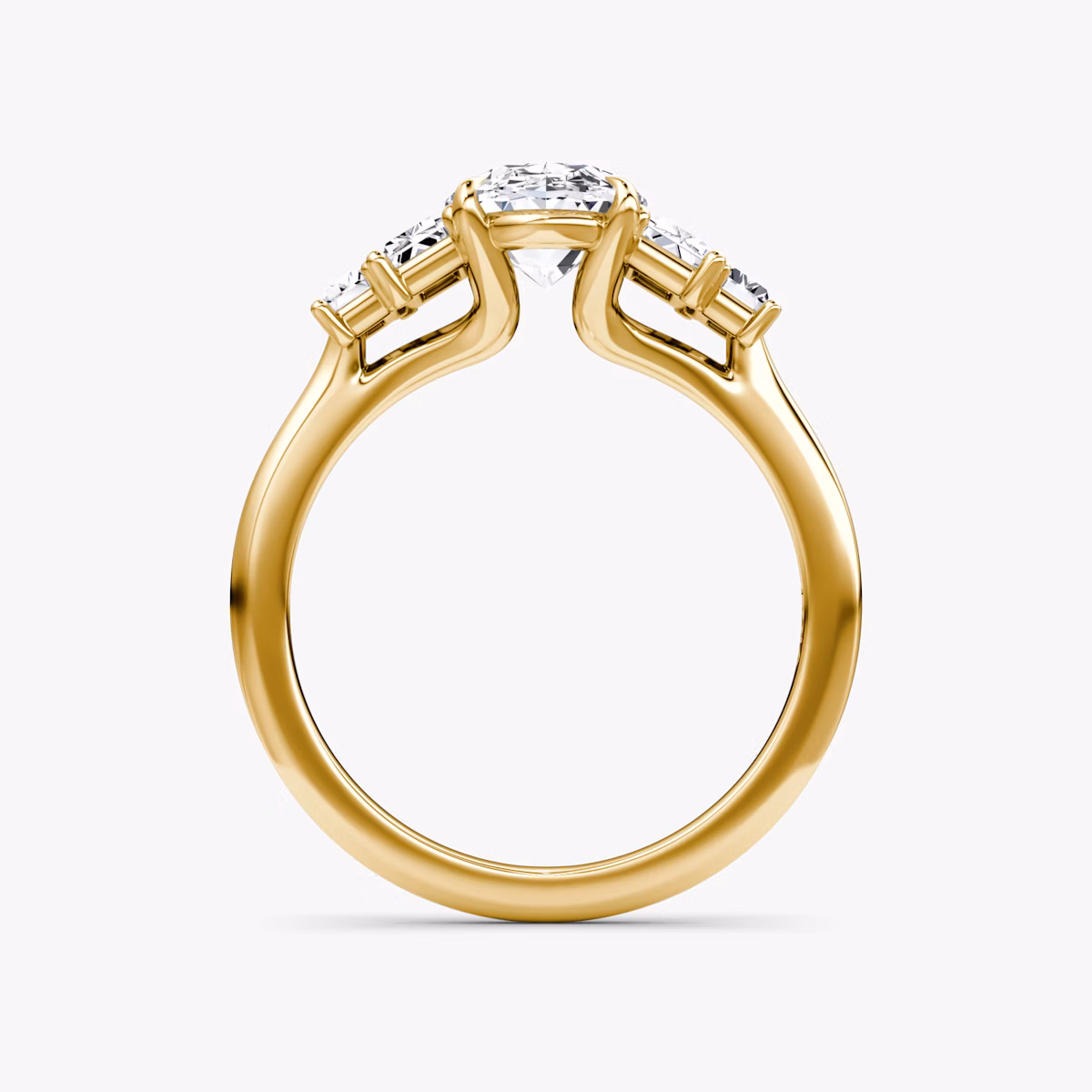 The Five Stone Heirloom | Oval | 18k | Yellow Gold | bandAccent: Plain | diamondOrientation: vertical | caratWeight: other