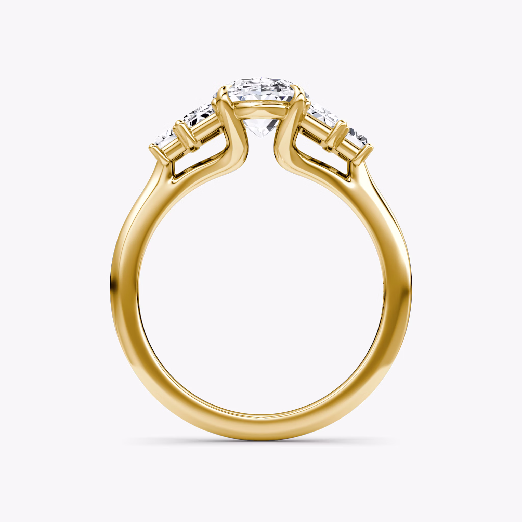 The Five Stone Heirloom | Oval | 18k | Yellow Gold | bandAccent: Plain | diamondOrientation: vertical | caratWeight: other