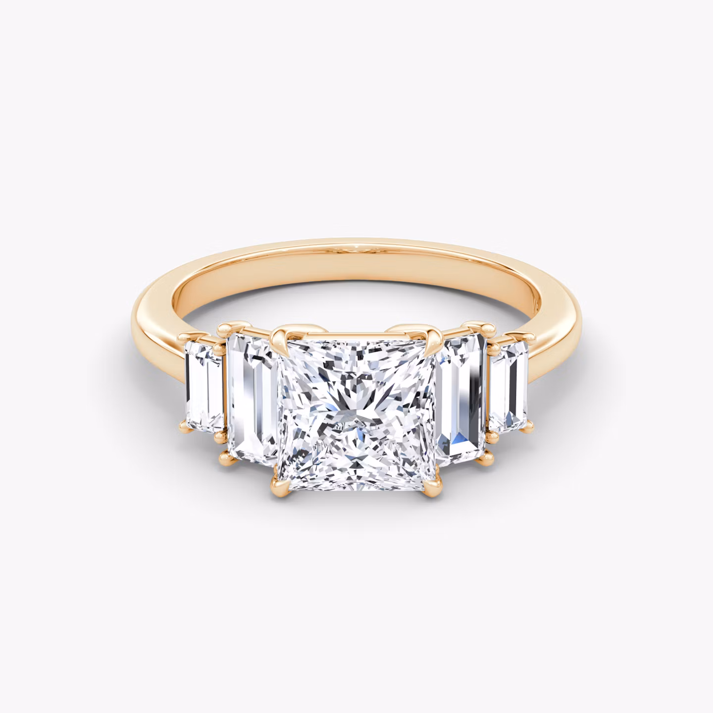 Five Stone Heirloom | Princess | 14k | Roségold | bandAccent: Ohne Pavé-Besatz | diamondOrientation: vertical | caratWeight: other