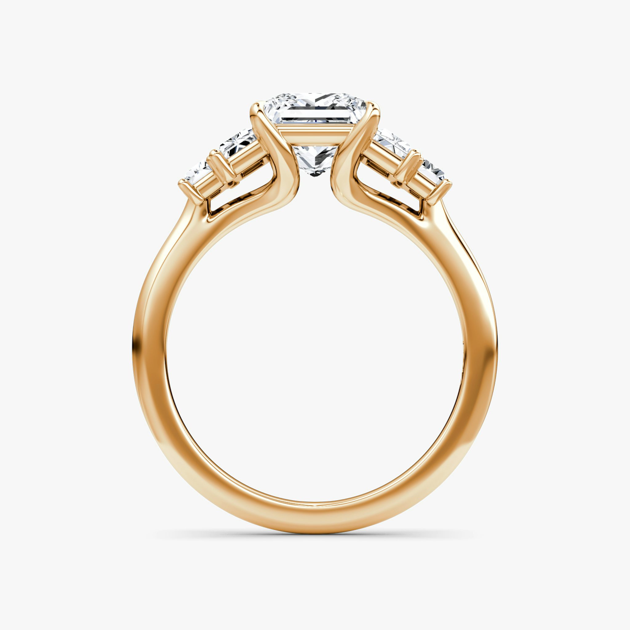 The Five Stone Heirloom | Princess | 14k | Rose Gold | bandAccent: Plain | diamondOrientation: vertical | caratWeight: other