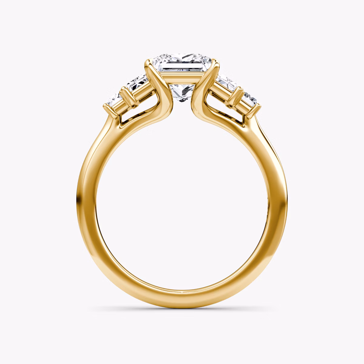 The Five Stone Heirloom | Princess | 18k | Yellow Gold | bandAccent: Plain | diamondOrientation: vertical | caratWeight: other