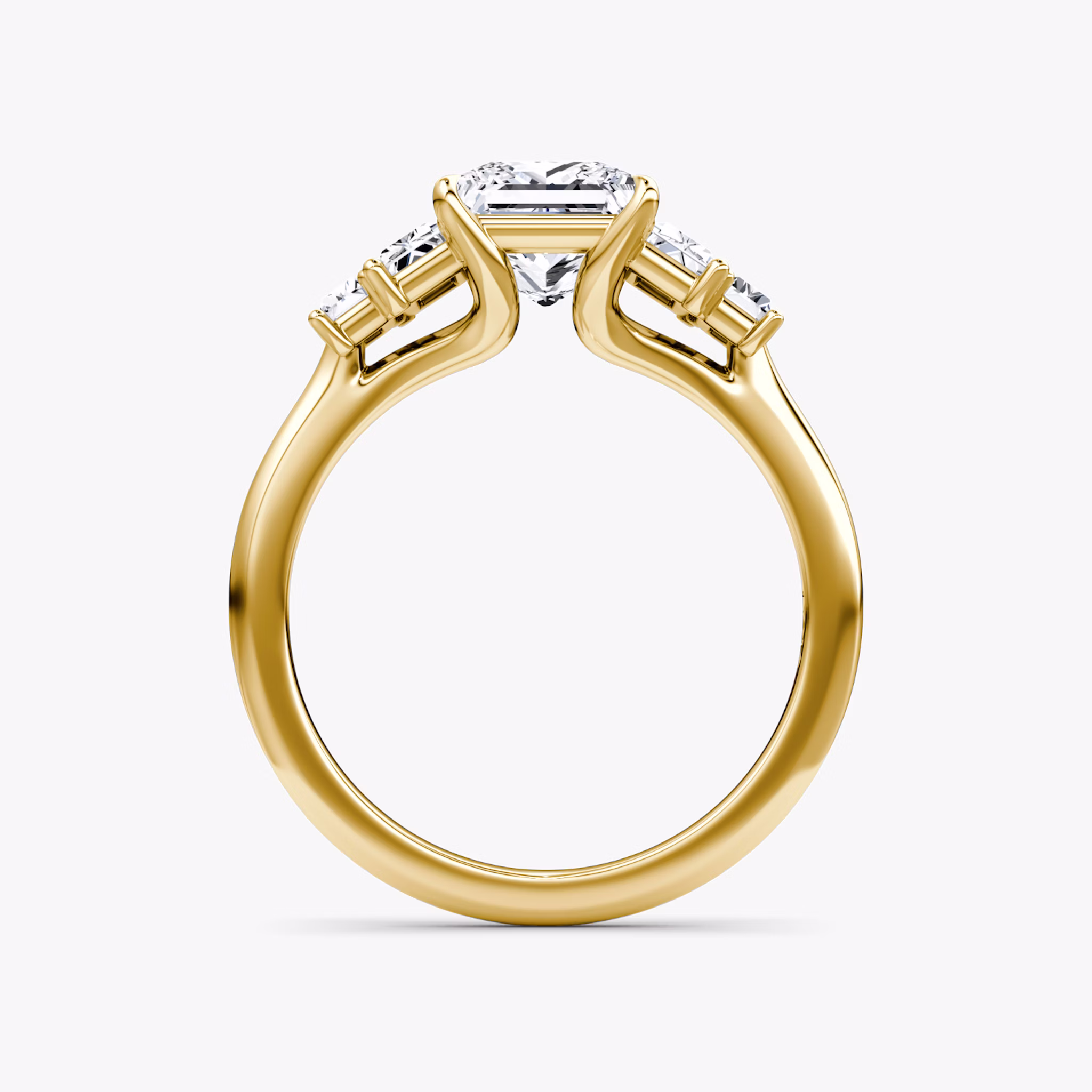 The Five Stone Heirloom | Princess | 18k | Yellow Gold | bandAccent: Plain | diamondOrientation: vertical | caratWeight: other