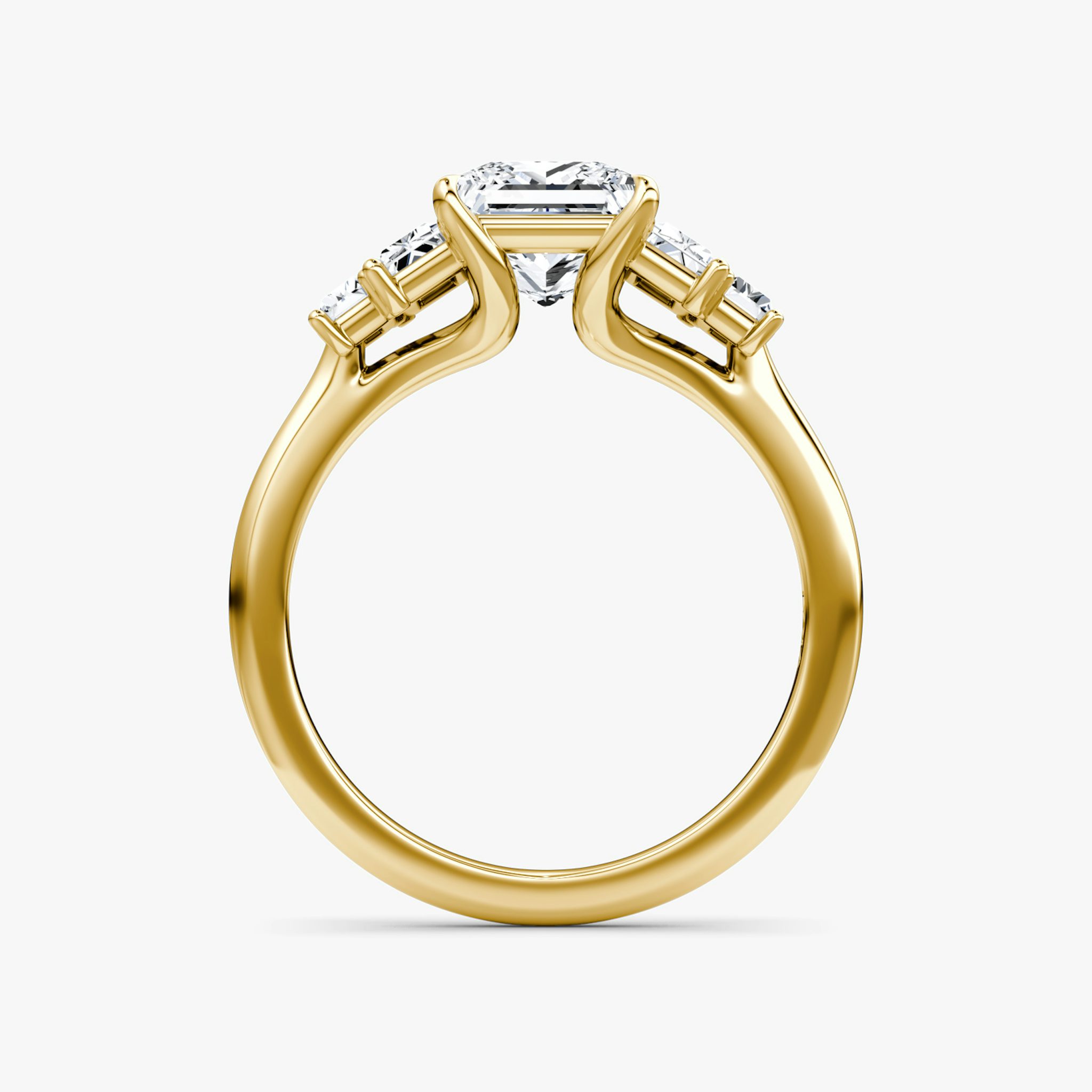 The Five Stone Heirloom | Princess | 18k | Yellow Gold | bandAccent: Plain | diamondOrientation: vertical | caratWeight: other