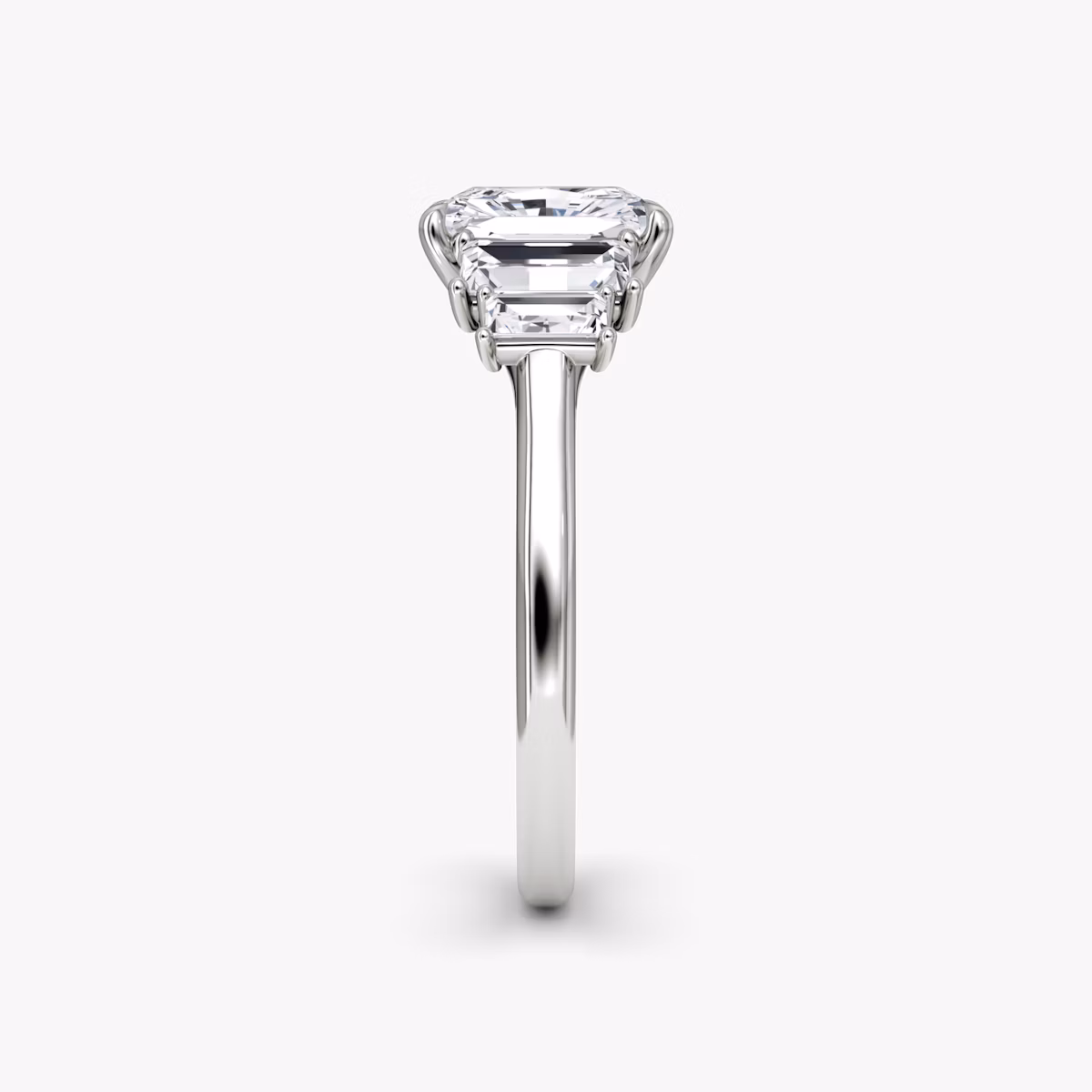 The Five Stone Heirloom | Radiant | 18k | White Gold | bandAccent: Plain | diamondOrientation: vertical | caratWeight: other