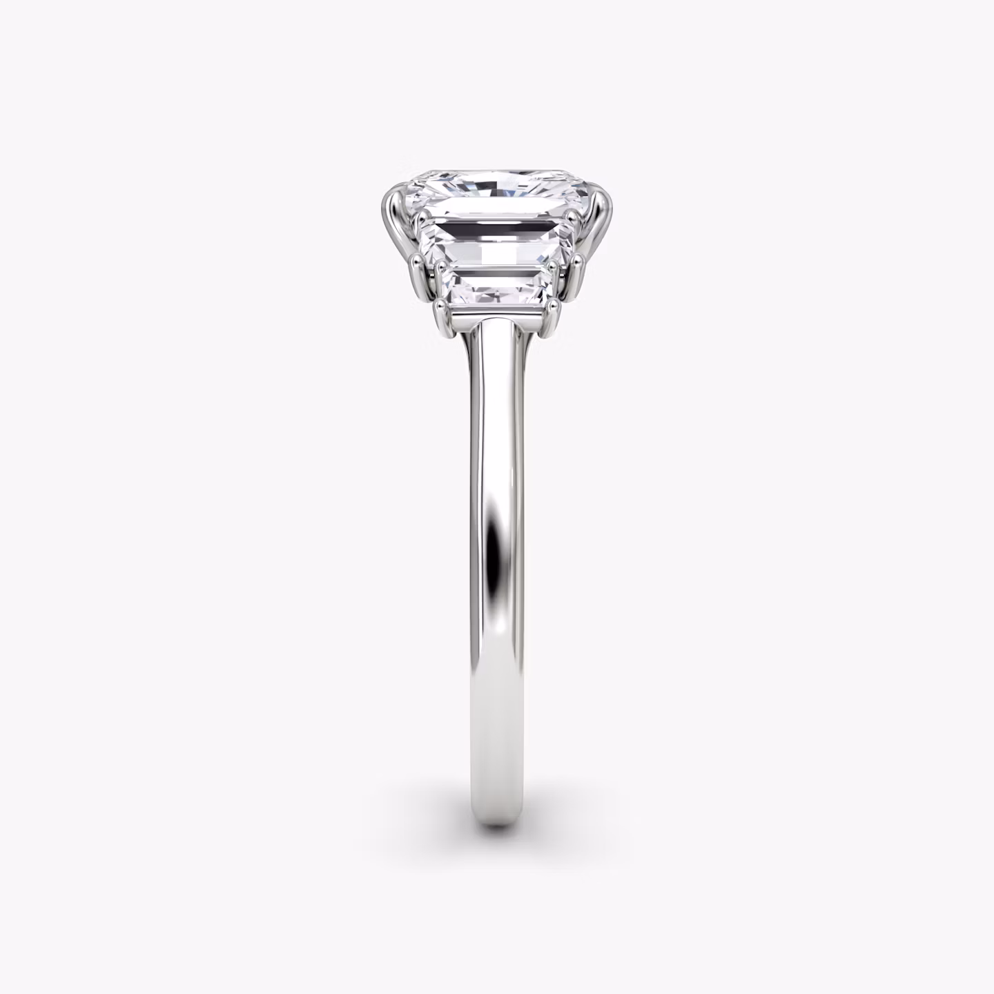 The Five Stone Heirloom | Radiant | 18k | White Gold | bandAccent: Plain | diamondOrientation: vertical | caratWeight: other