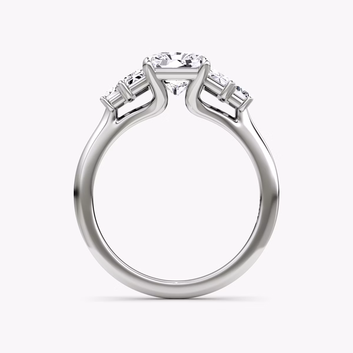 The Five Stone Heirloom | Radiant | 18k | White Gold | bandAccent: Plain | diamondOrientation: vertical | caratWeight: other