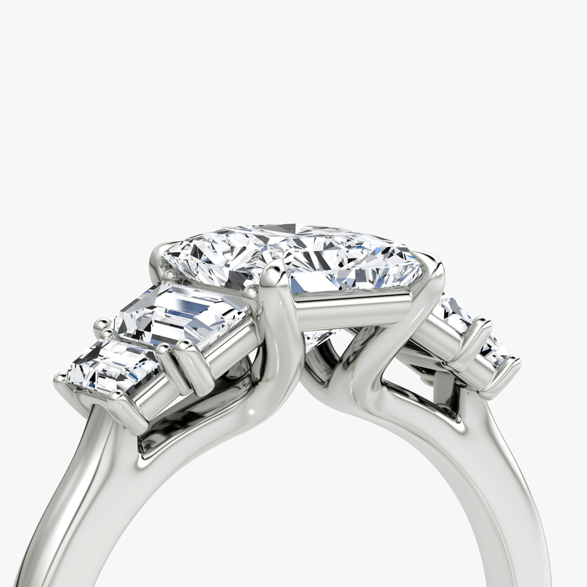 Five Stone Heirloom | Radiant | 18k | Weißgold | bandAccent: Ohne Pavé-Besatz | diamondOrientation: vertical | caratWeight: other