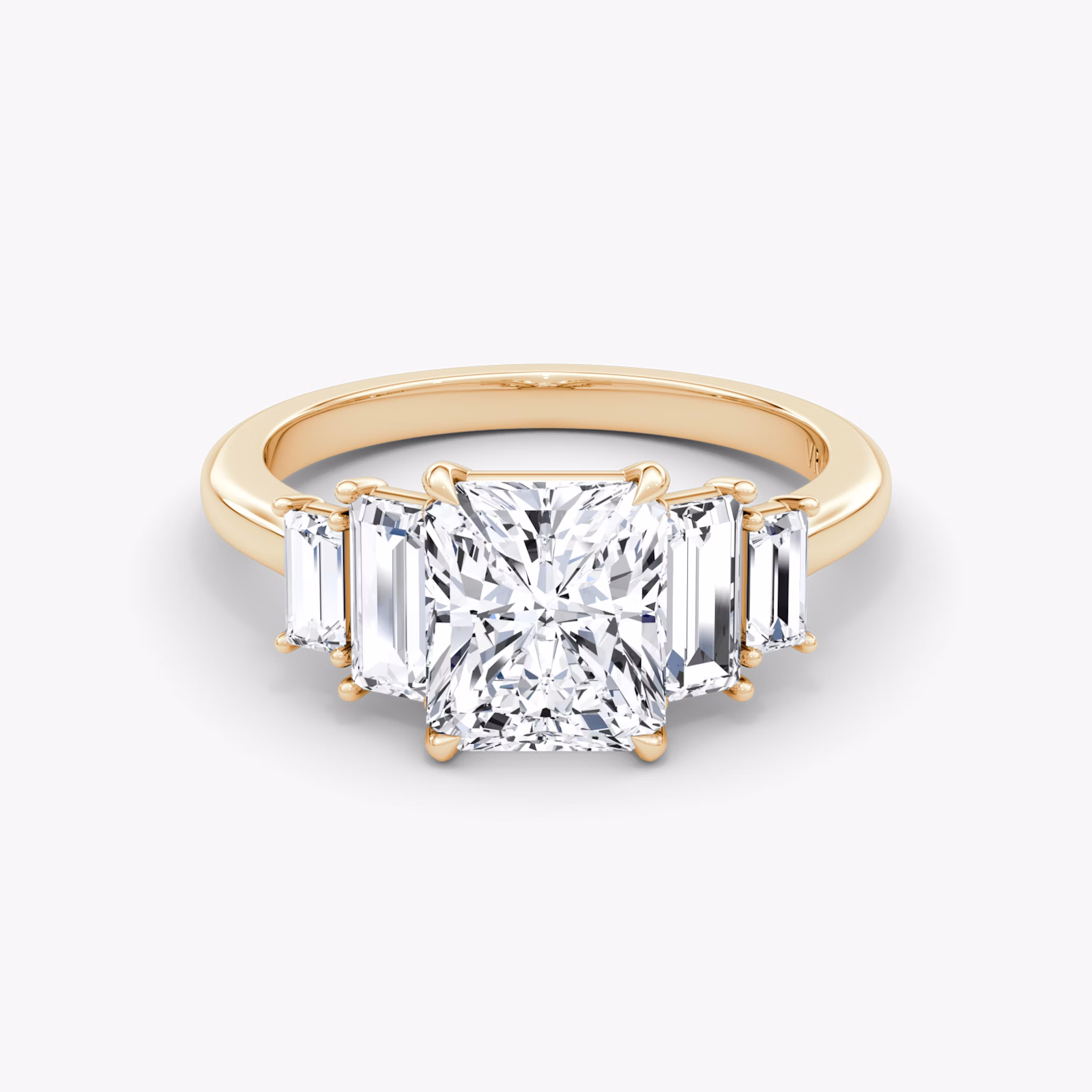 The Five Stone Heirloom | Radiant | 14k | Rose Gold | bandAccent: Plain | diamondOrientation: vertical | caratWeight: other