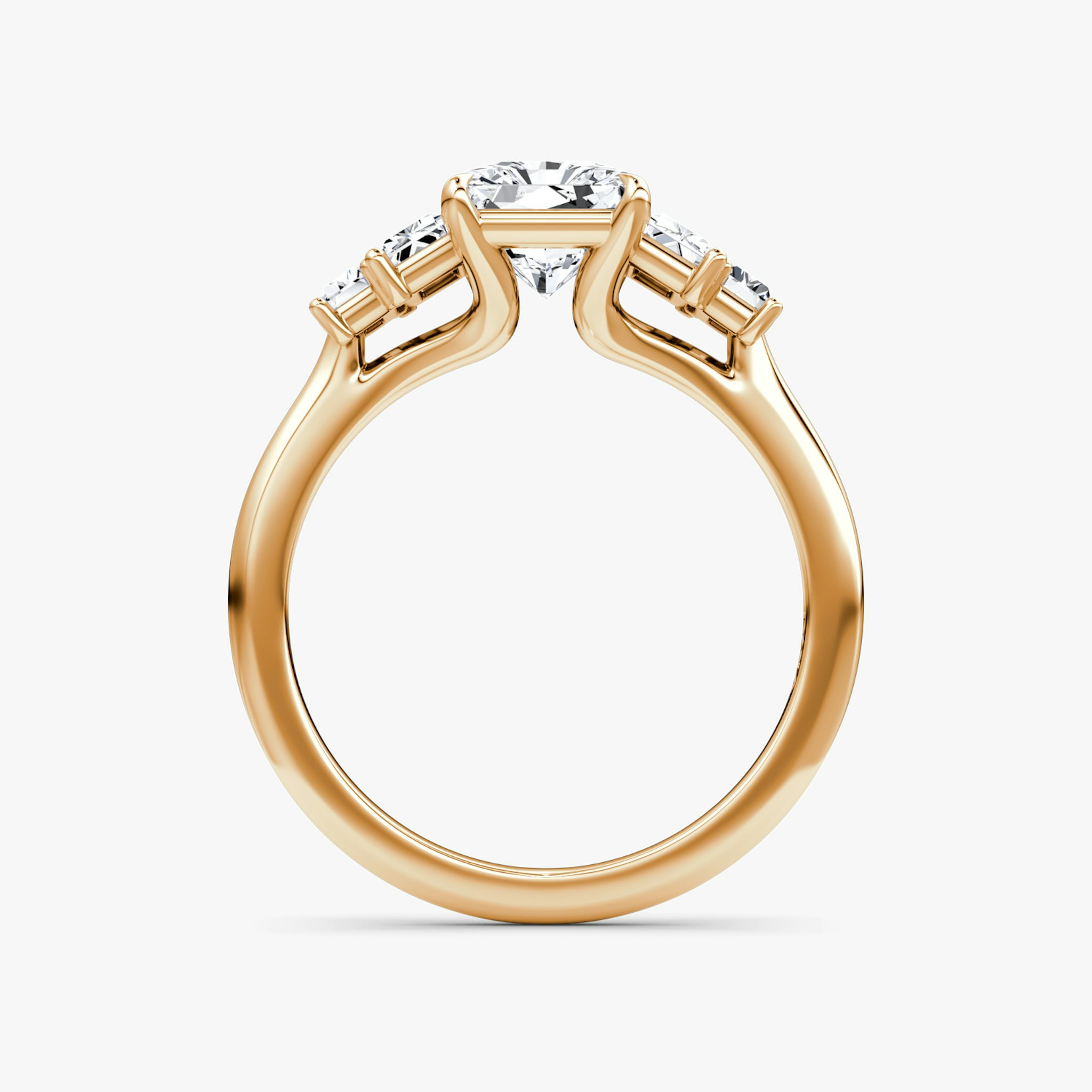 The Five Stone Heirloom | Radiant | 14k | Rose Gold | bandAccent: Plain | diamondOrientation: vertical | caratWeight: other