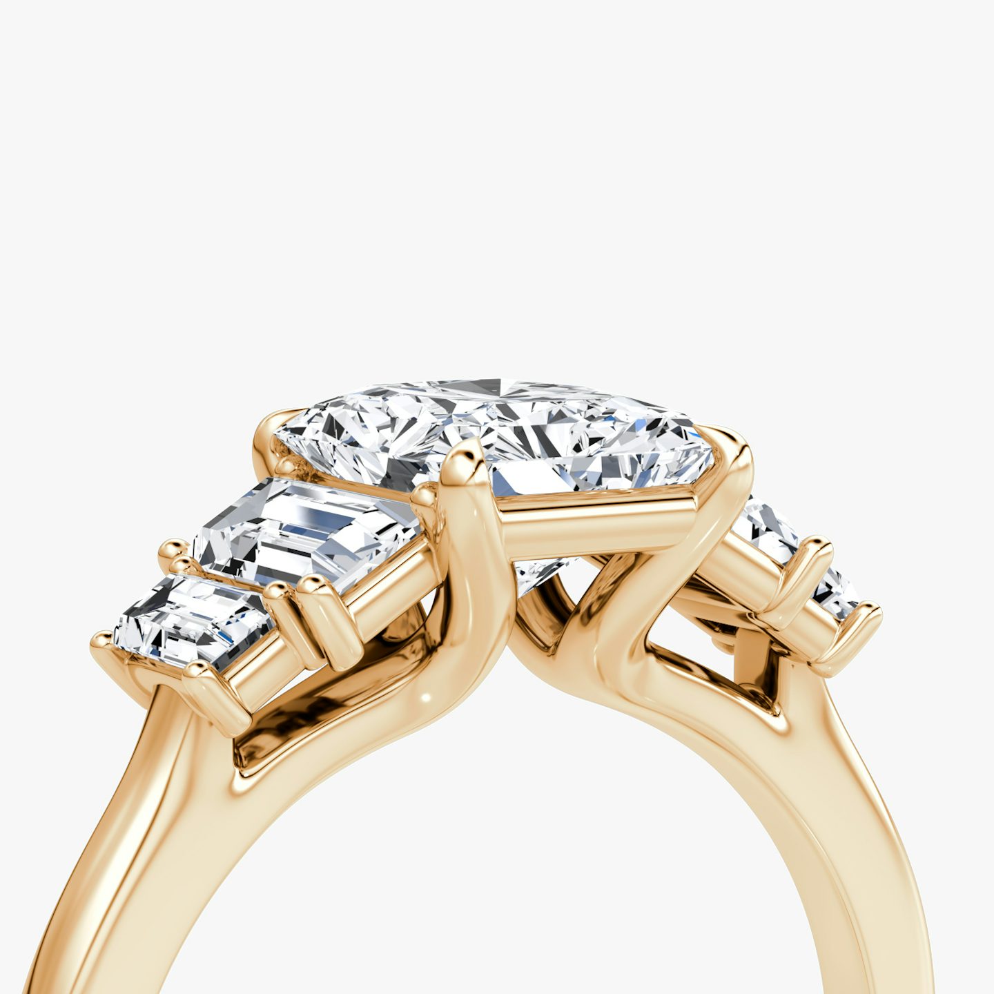 The Five Stone Heirloom | Radiant | 14k | Rose Gold | bandAccent: Plain | diamondOrientation: vertical | caratWeight: other