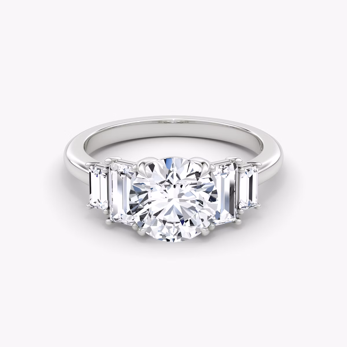 The Five Stone Heirloom | Round Brilliant | Platinum | bandAccent: Plain | caratWeight: other | diamondOrientation: vertical