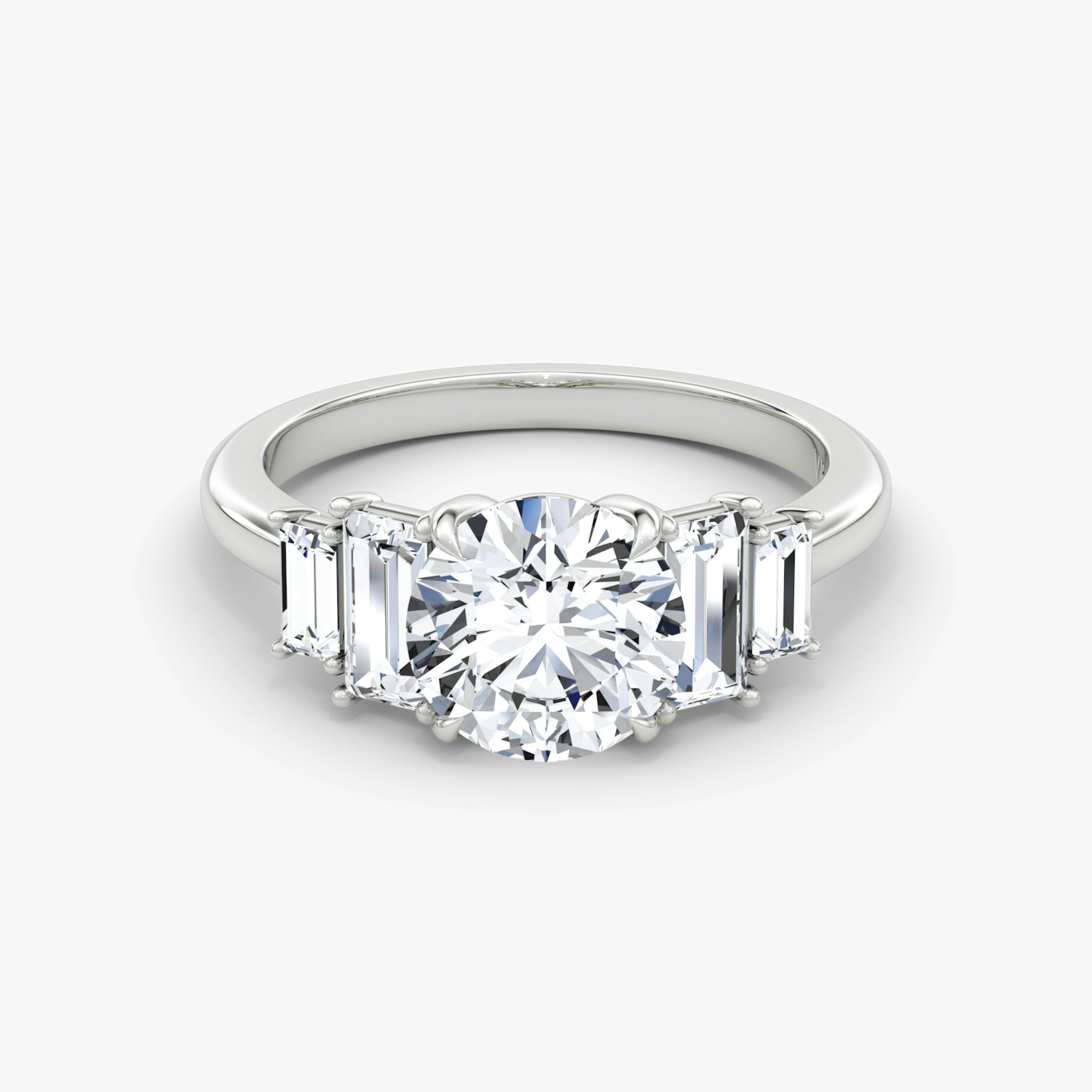 Anillo de compromiso Five Stone Heirloom | Brillante | Platino | bandAccent: Simple | caratWeight: 1.0ct | diamondOrientation: vertical