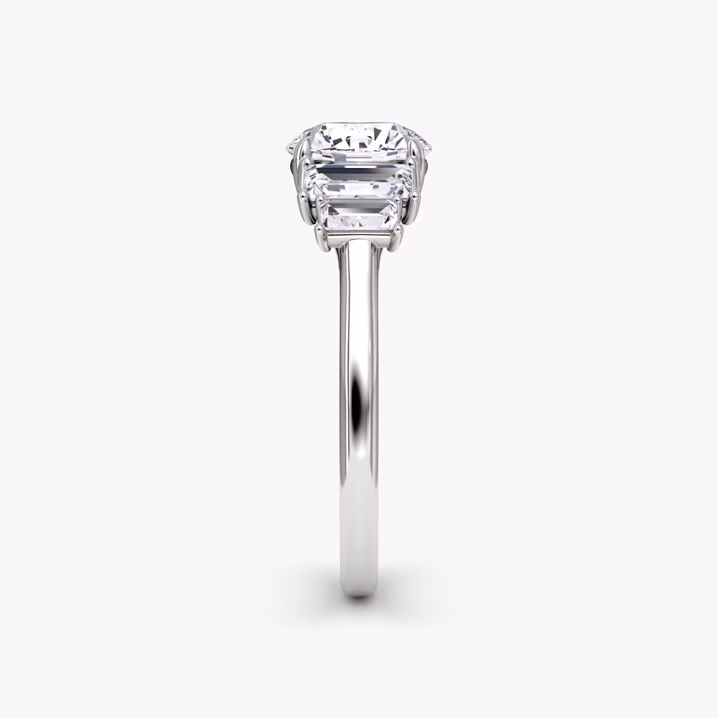 The Five Stone Heirloom | Round Brilliant | 18k | White Gold | bandAccent: Plain | caratWeight: 1.5ct | diamondOrientation: vertical