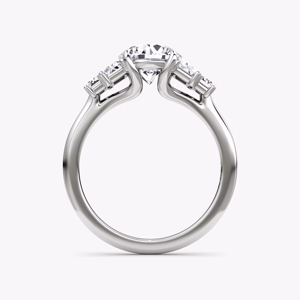 The Five Stone Heirloom | Round Brilliant | Platinum | bandAccent: Plain | caratWeight: other | diamondOrientation: vertical