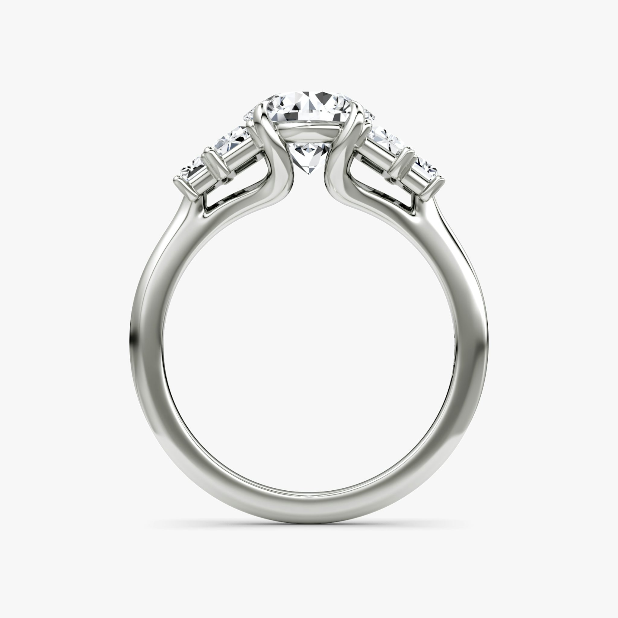 Anillo de compromiso Five Stone Heirloom | Brillante | Platino | bandAccent: Simple | caratWeight: 1.0ct | diamondOrientation: vertical