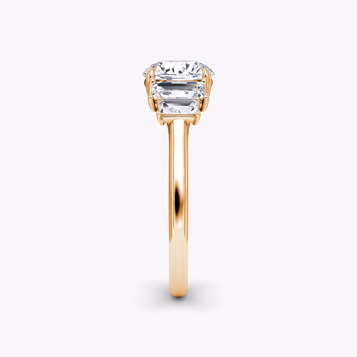 The Five Stone Heirloom | Round Brilliant | 14k | Rose Gold | bandAccent: Plain | caratWeight: 1.5ct | diamondOrientation: vertical