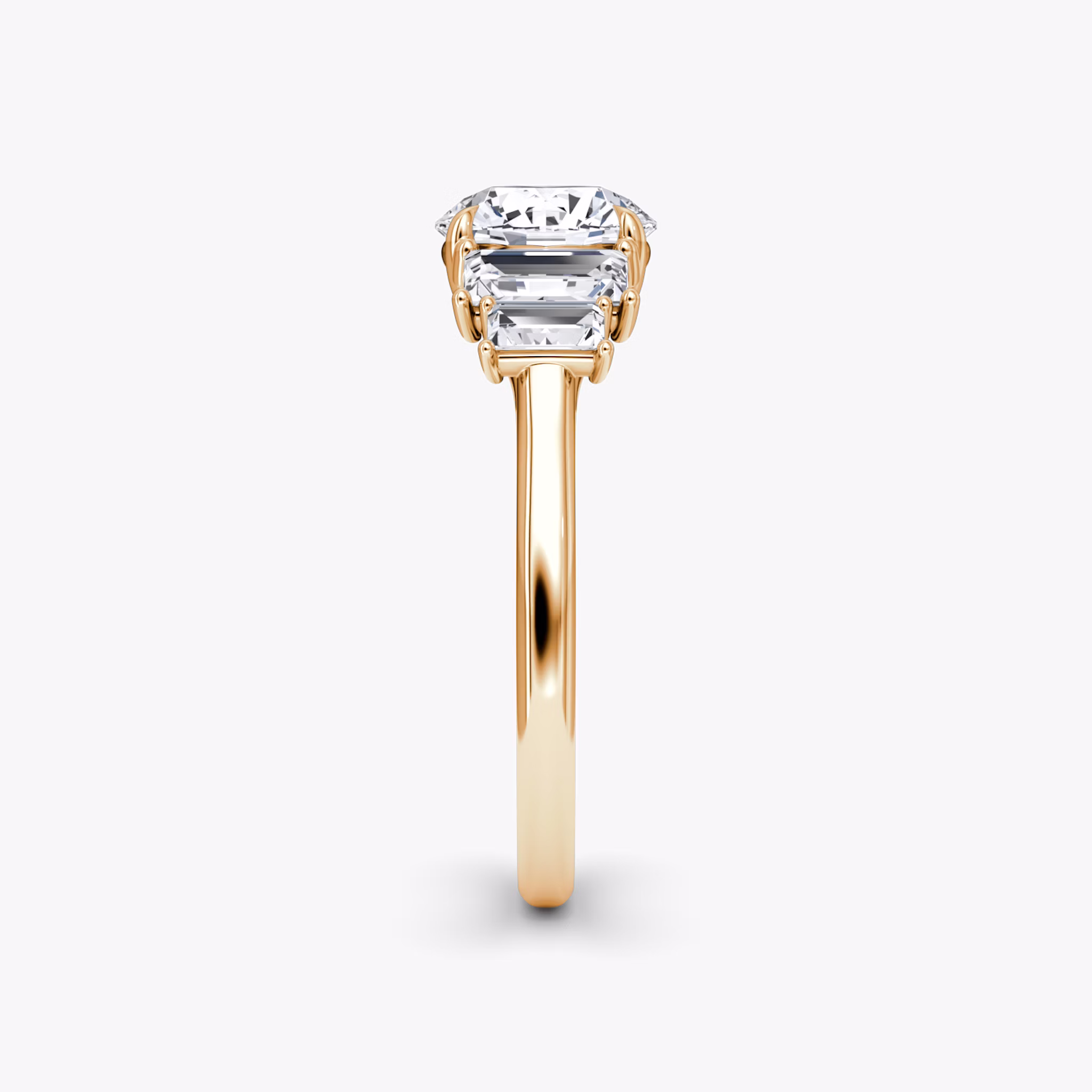 The Five Stone Heirloom | Round Brilliant | 14k | Rose Gold | bandAccent: Plain | caratWeight: other | diamondOrientation: vertical