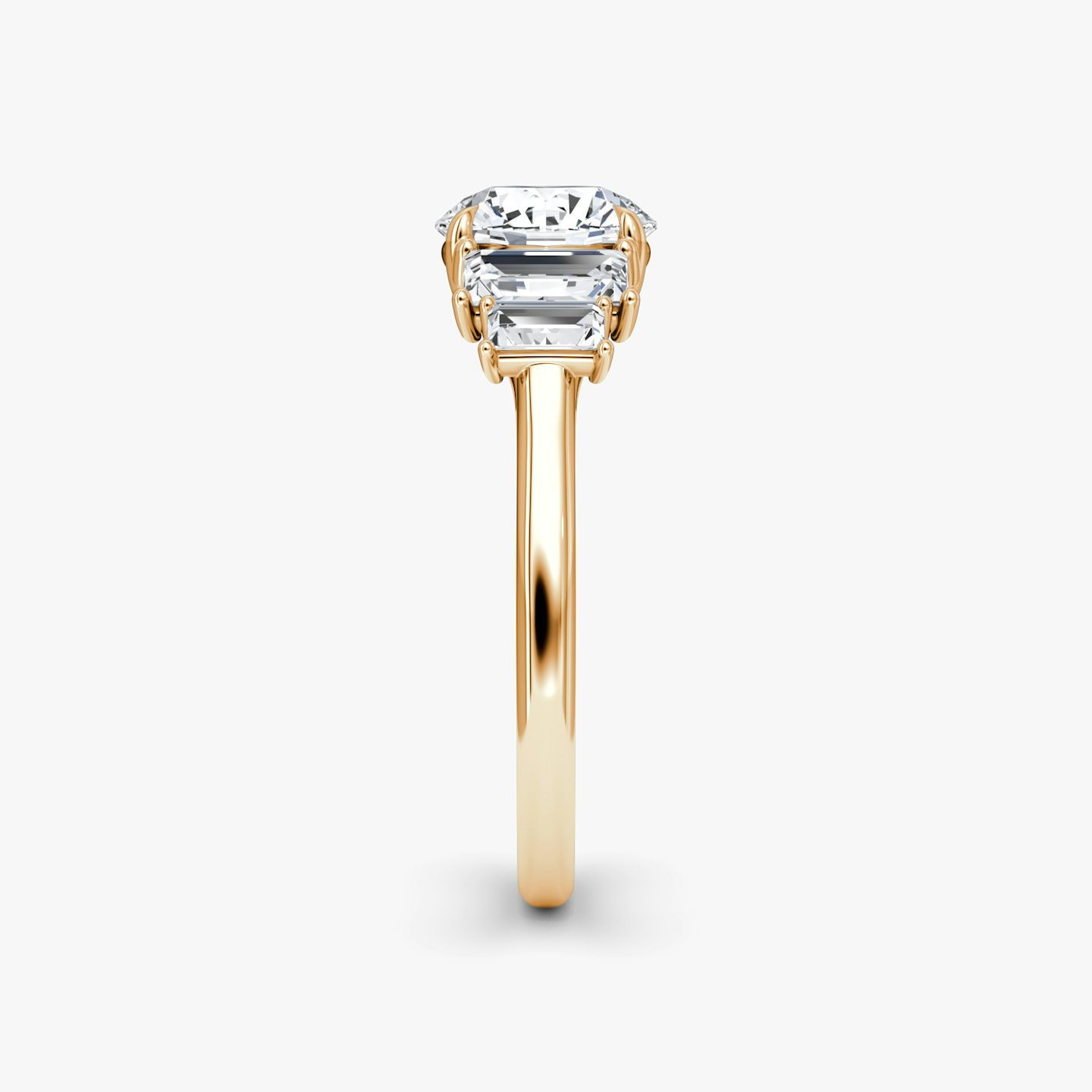The Five Stone Heirloom | Round Brilliant | 14k | Rose Gold | bandAccent: Plain | caratWeight: 1.0ct | diamondOrientation: vertical