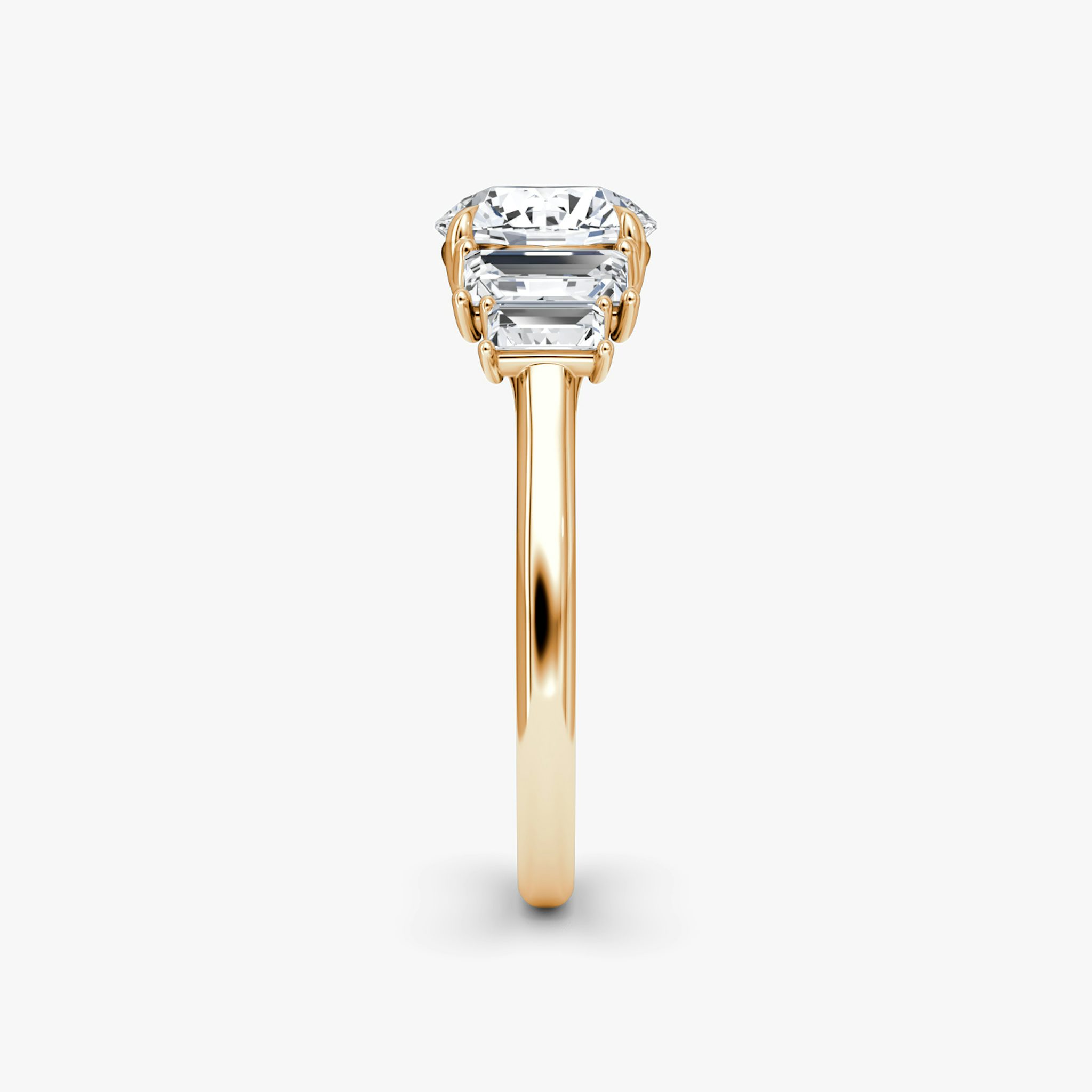 The Five Stone Heirloom | Round Brilliant | 14k | Rose Gold | bandAccent: Plain | caratWeight: other | diamondOrientation: vertical