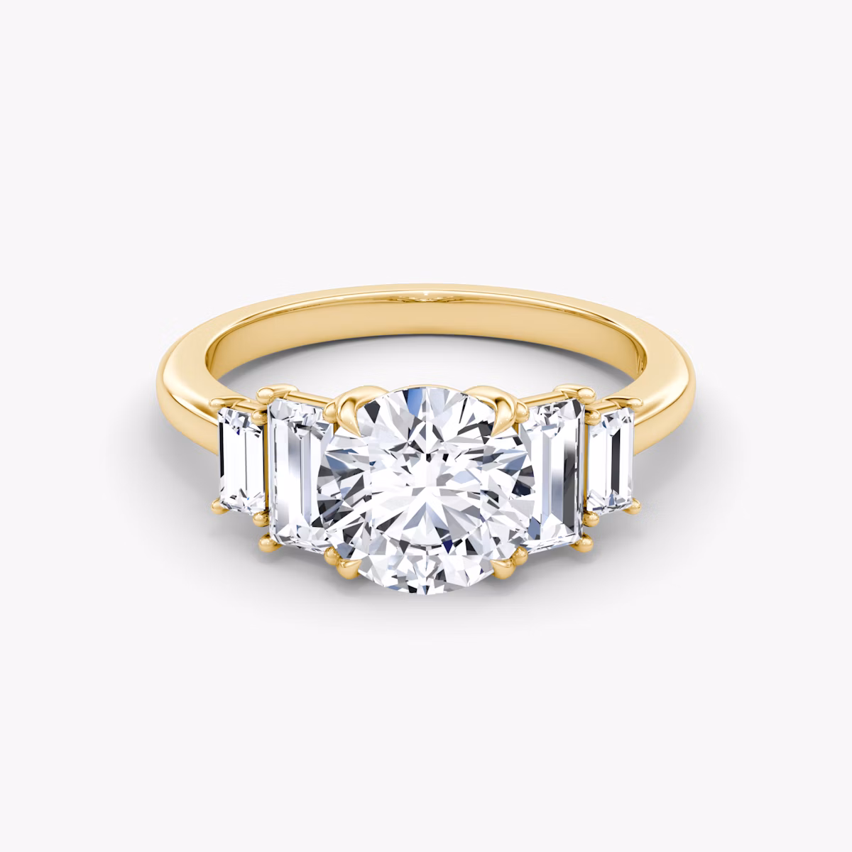 The Five Stone Heirloom | Round Brilliant | 18k | Yellow Gold | bandAccent: Plain | caratWeight: other | diamondOrientation: vertical