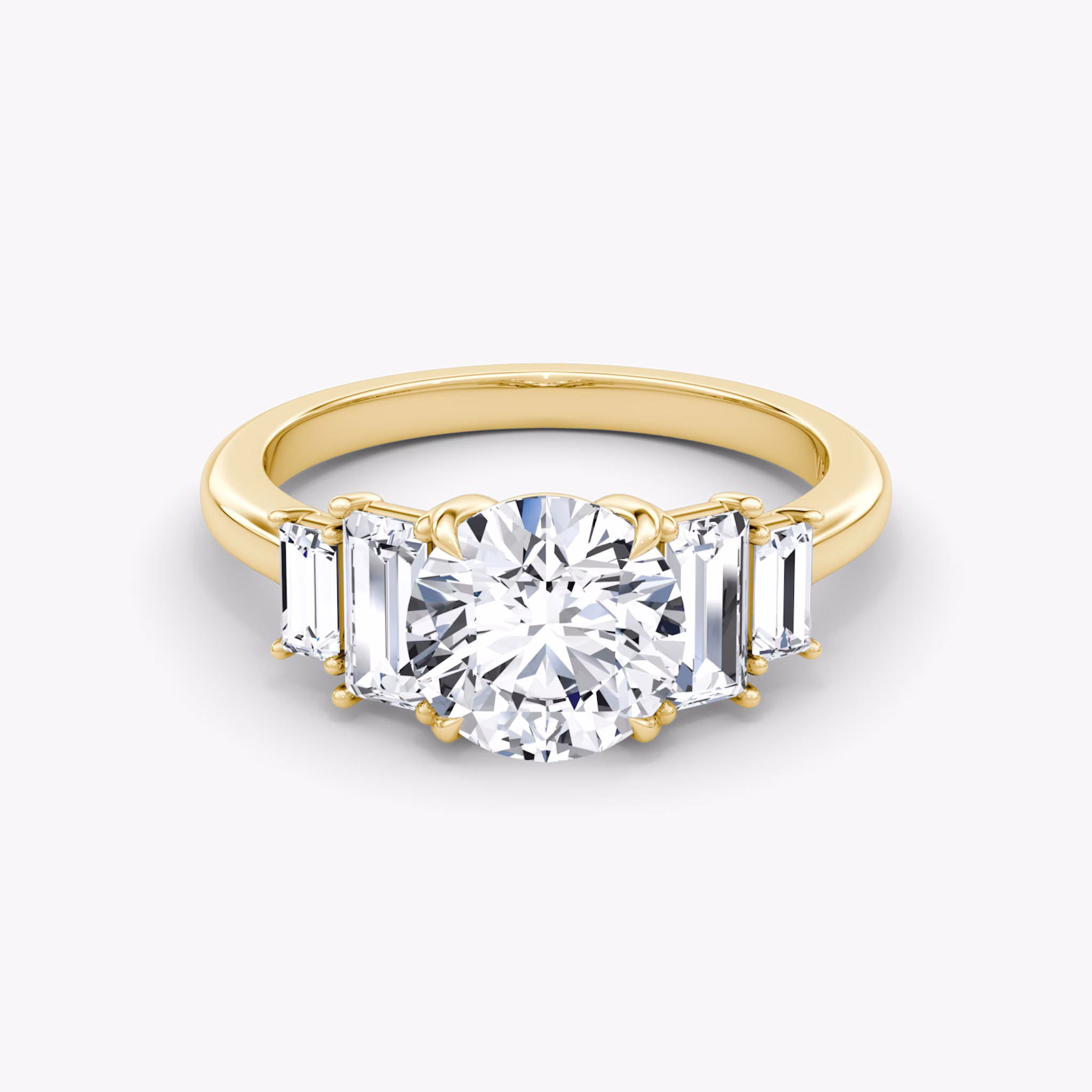 Anillo de compromiso Five Stone Heirloom | Brillante | 18k | Oro amarillo | bandAccent: Simple | caratWeight: 2.0ct | diamondOrientation: vertical
