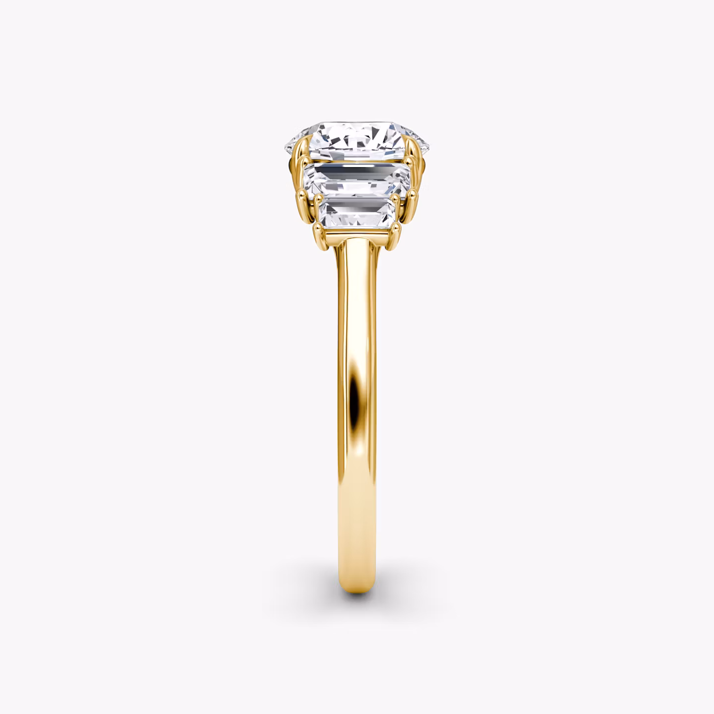 The Five Stone Heirloom | Round Brilliant | 18k | Yellow Gold | bandAccent: Plain | caratWeight: 1.0ct | diamondOrientation: vertical