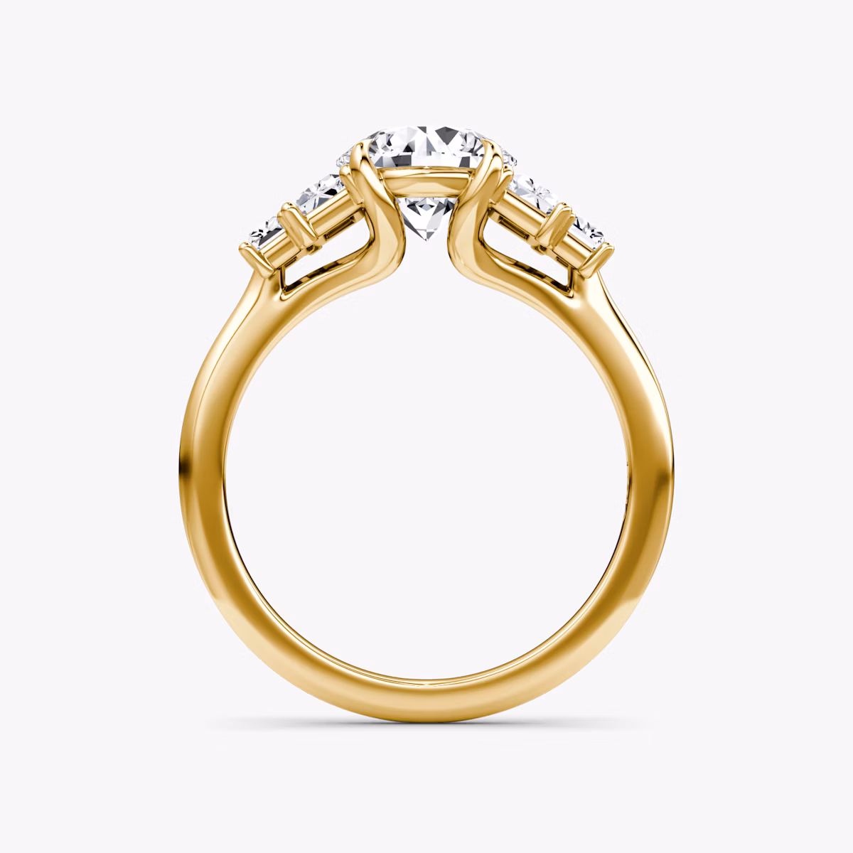 The Five Stone Heirloom | Round Brilliant | 18k | Yellow Gold | bandAccent: Plain | caratWeight: other | diamondOrientation: vertical