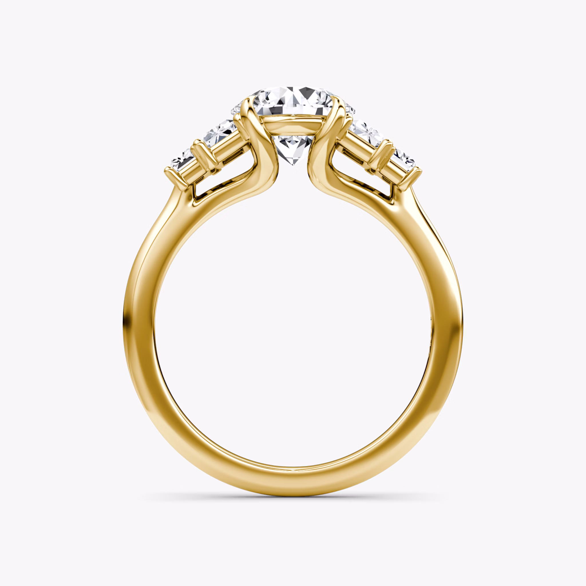 Anillo de compromiso Five Stone Heirloom | Brillante | 18k | Oro amarillo | bandAccent: Simple | caratWeight: 2.0ct | diamondOrientation: vertical
