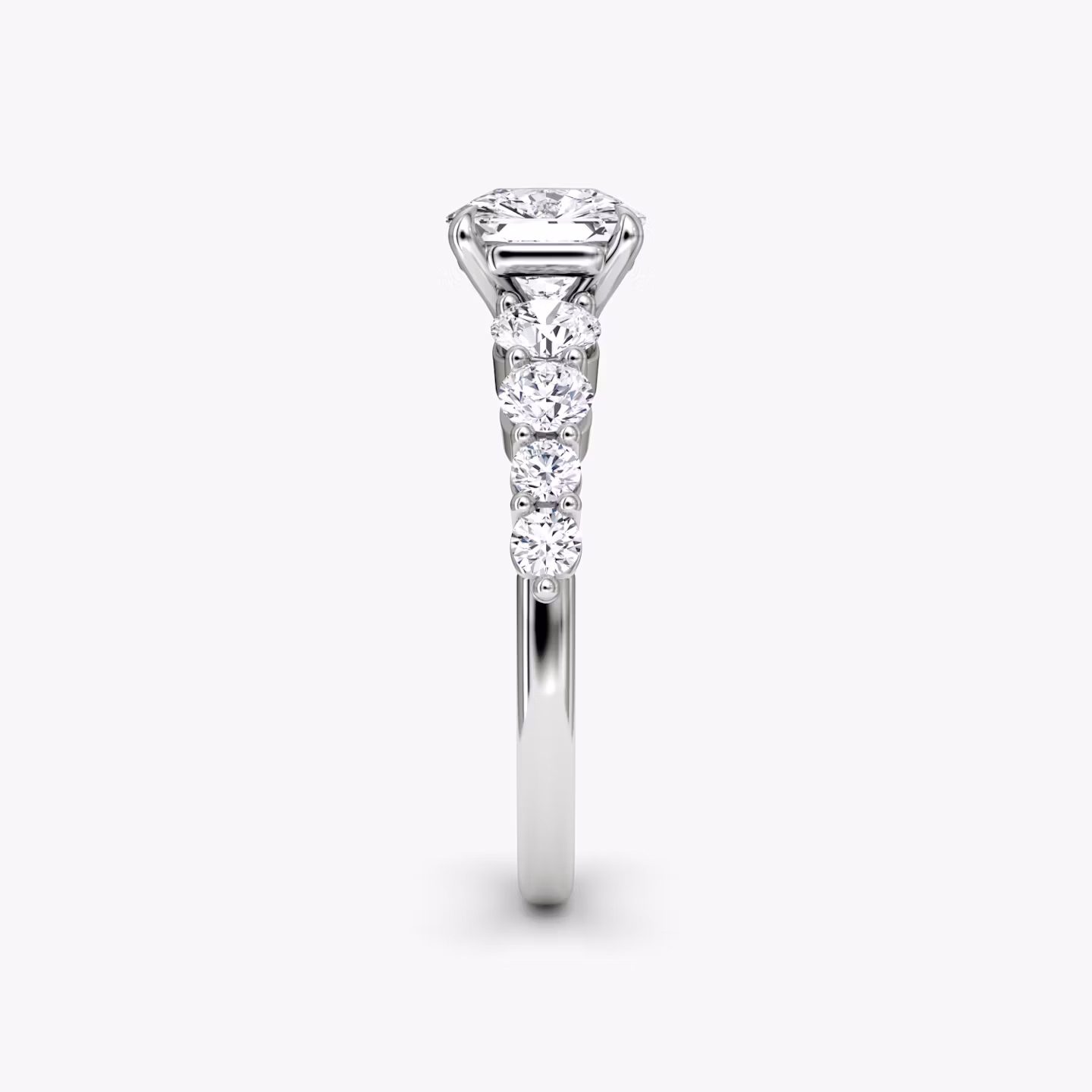 The Graduated Band | Asscher | Platinum | bandAccent: Plain | diamondOrientation: vertical | caratWeight: other