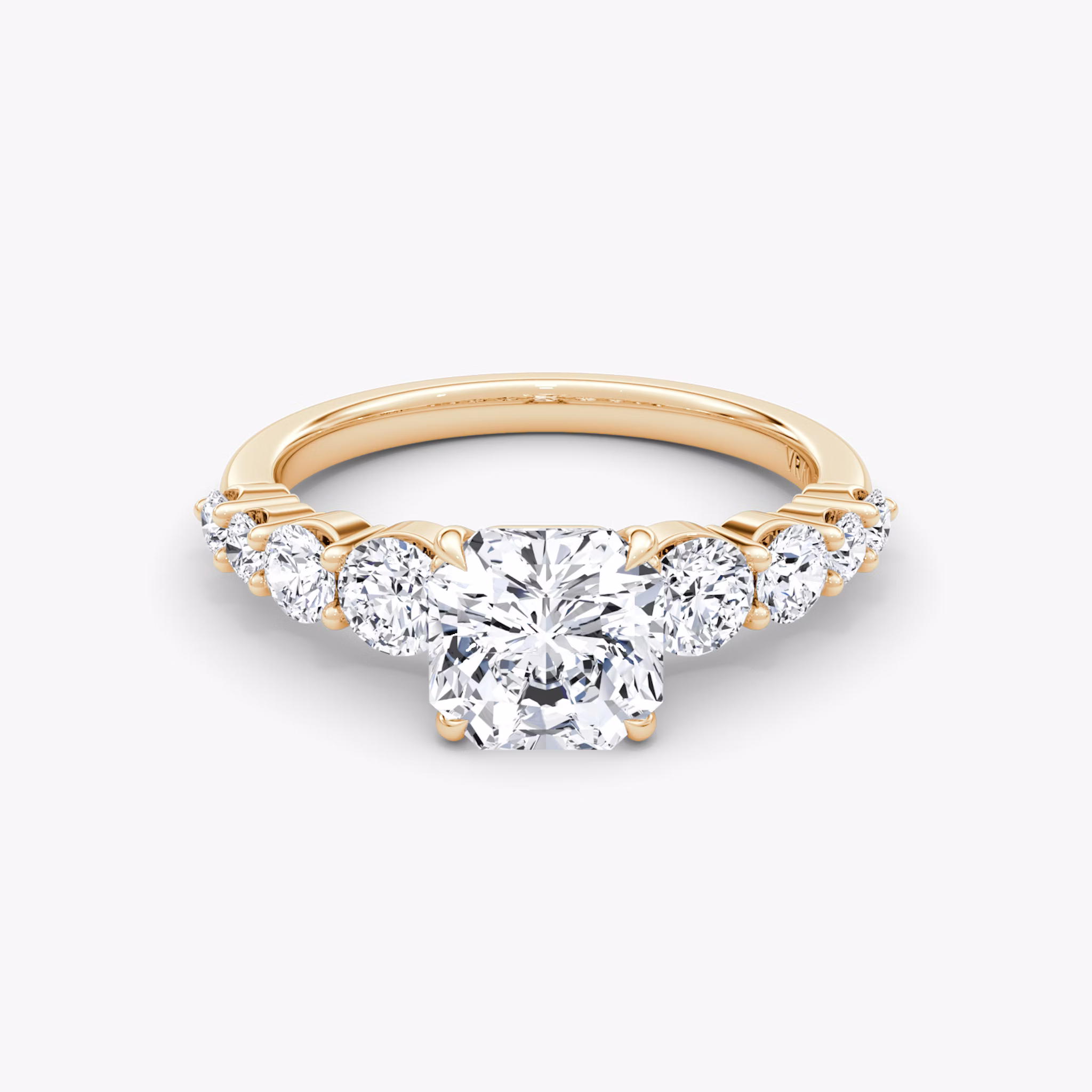 The Graduated Band | Asscher | 14k | Rose Gold | bandAccent: Plain | diamondOrientation: vertical | caratWeight: other