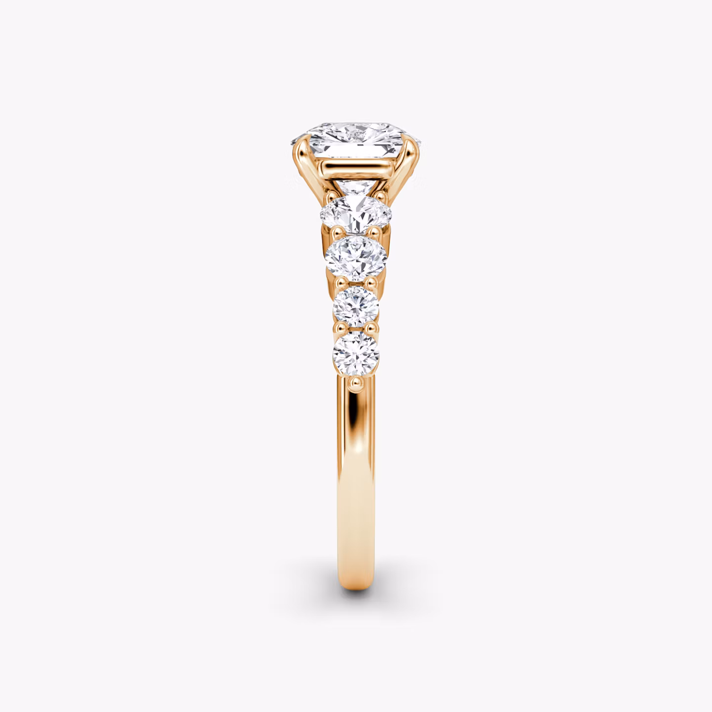 The Graduated Band | Asscher | 14k | Rose Gold | bandAccent: Plain | diamondOrientation: vertical | caratWeight: other